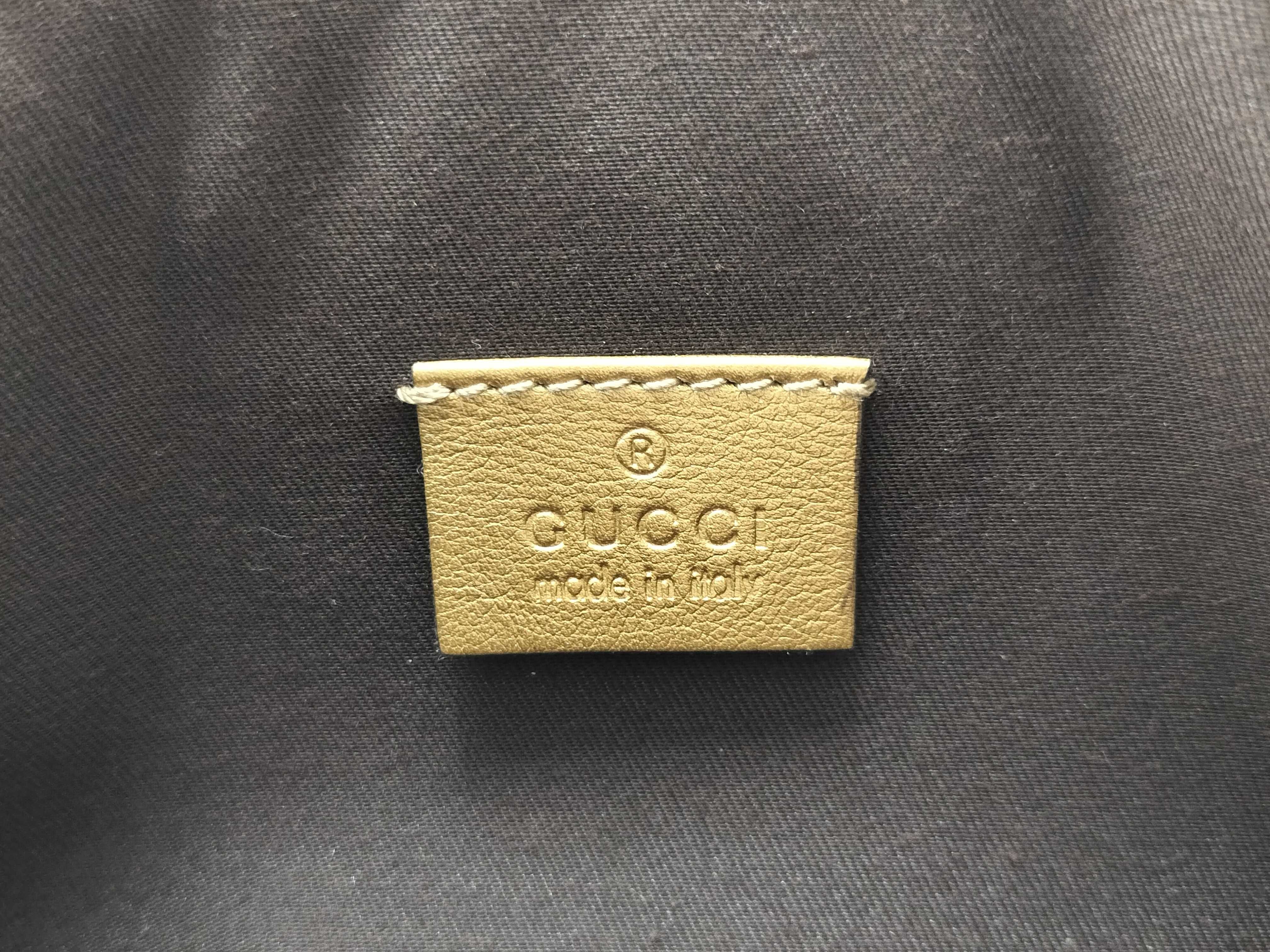 GG Crystal Gold Crystal Leather GG Monogram Mahjong Underarm Bag Shoulder Bag — view 14