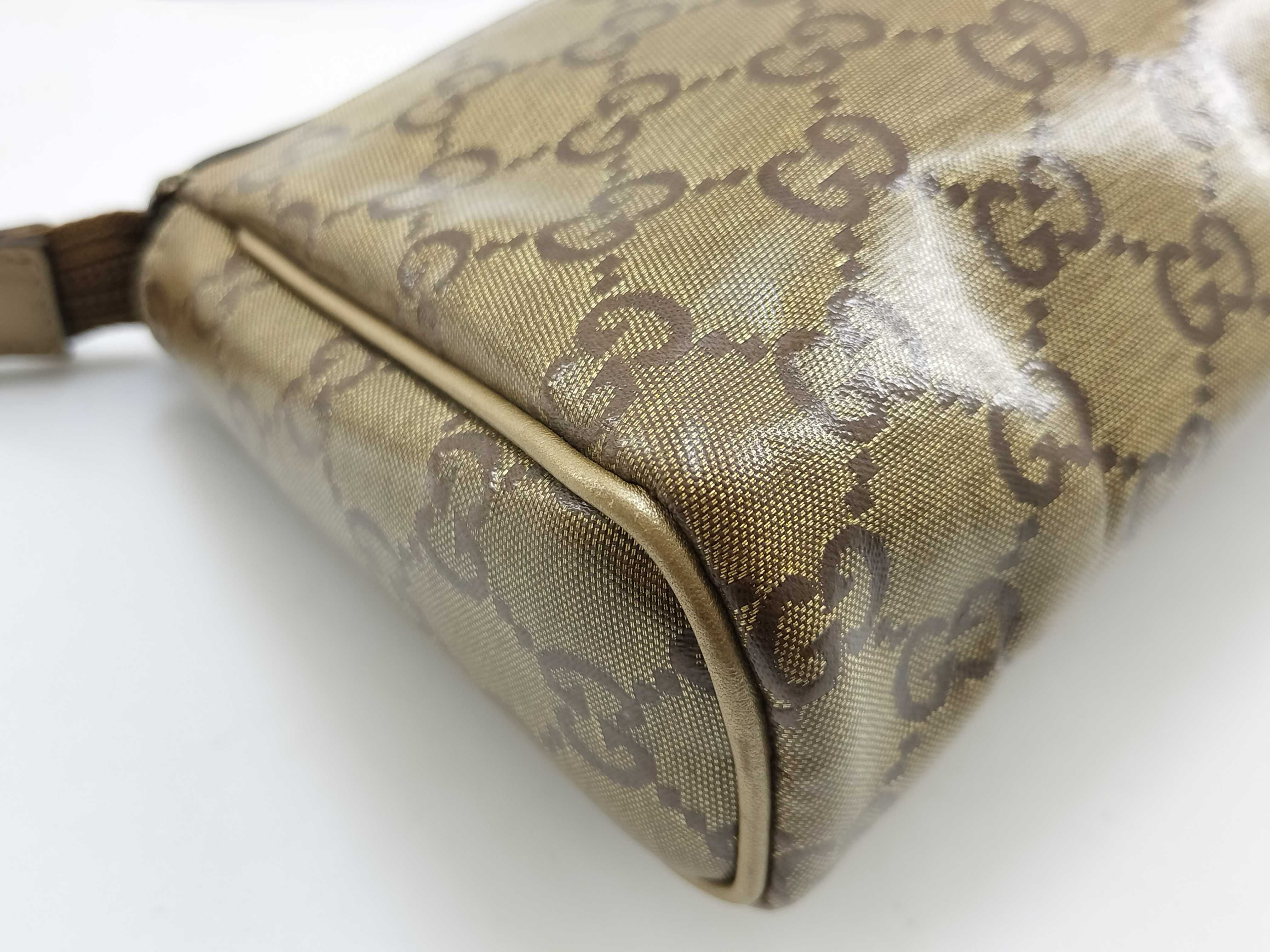 GG Crystal Gold Crystal Leather GG Monogram Mahjong Underarm Bag Shoulder Bag — view 4