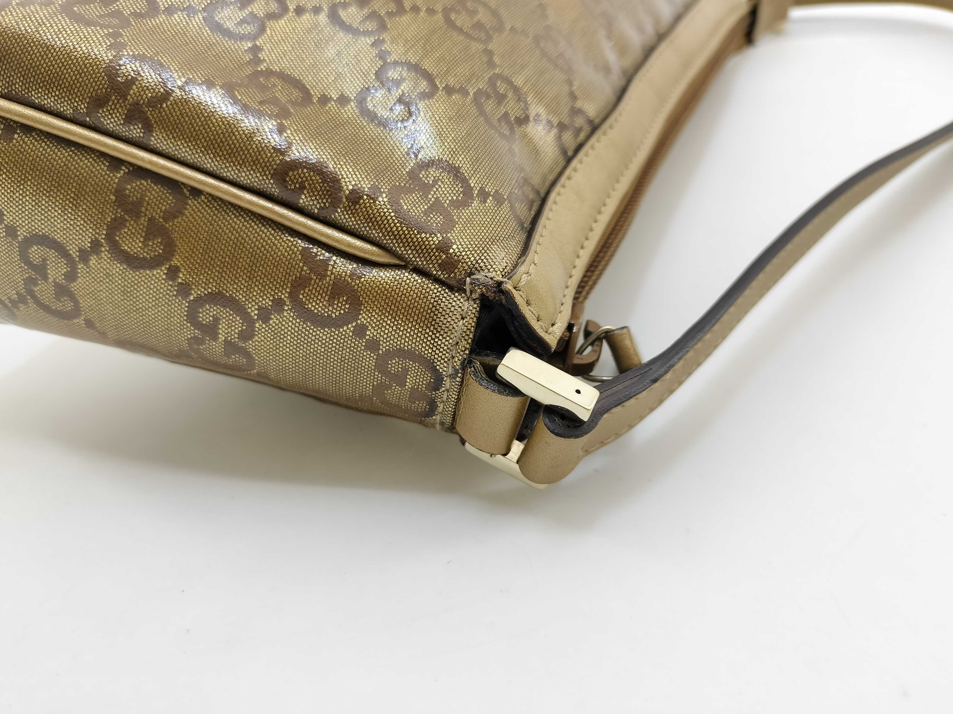 GG Crystal Gold Crystal Leather GG Monogram Mahjong Underarm Bag Shoulder Bag — view 6