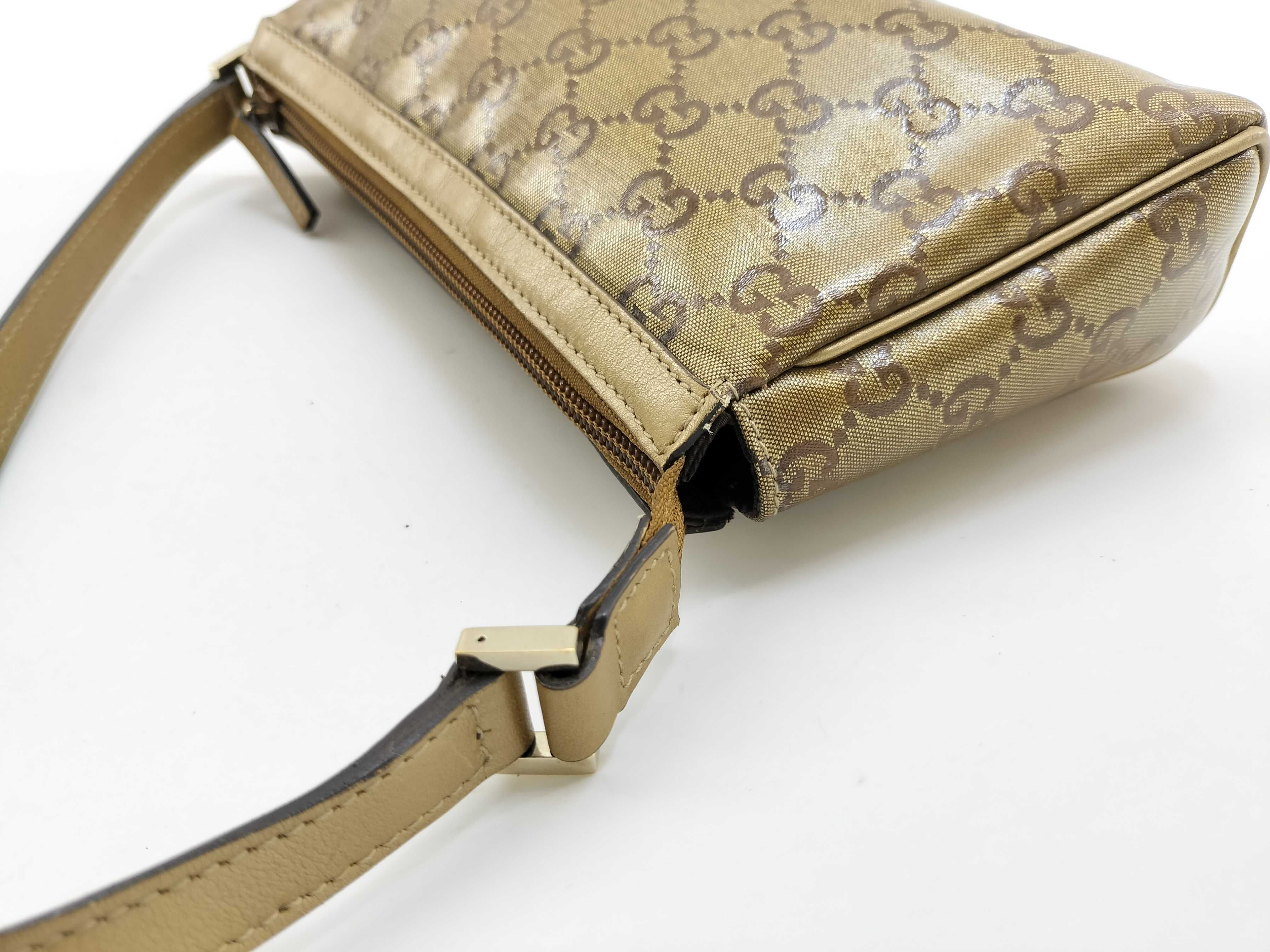 GG Crystal Gold Crystal Leather GG Monogram Mahjong Underarm Bag Shoulder Bag — view 8