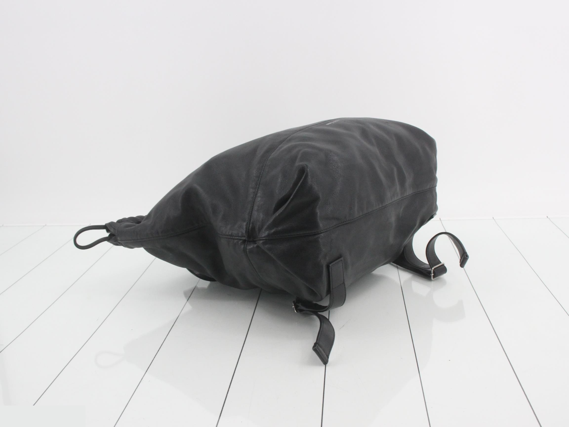 leather drawstring backpack with pouch — view 5