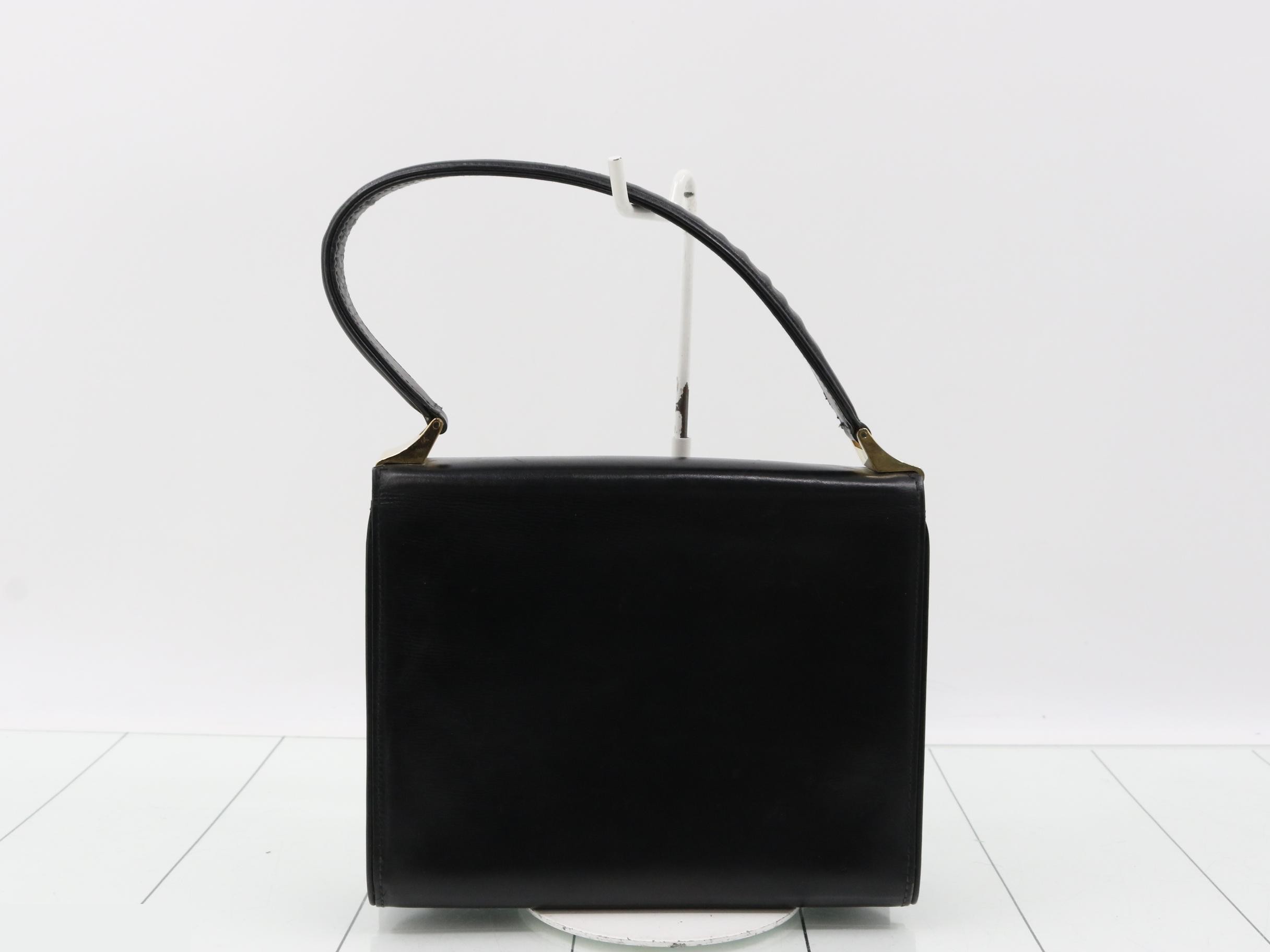 Leather one-shoulder bag, black — view 2