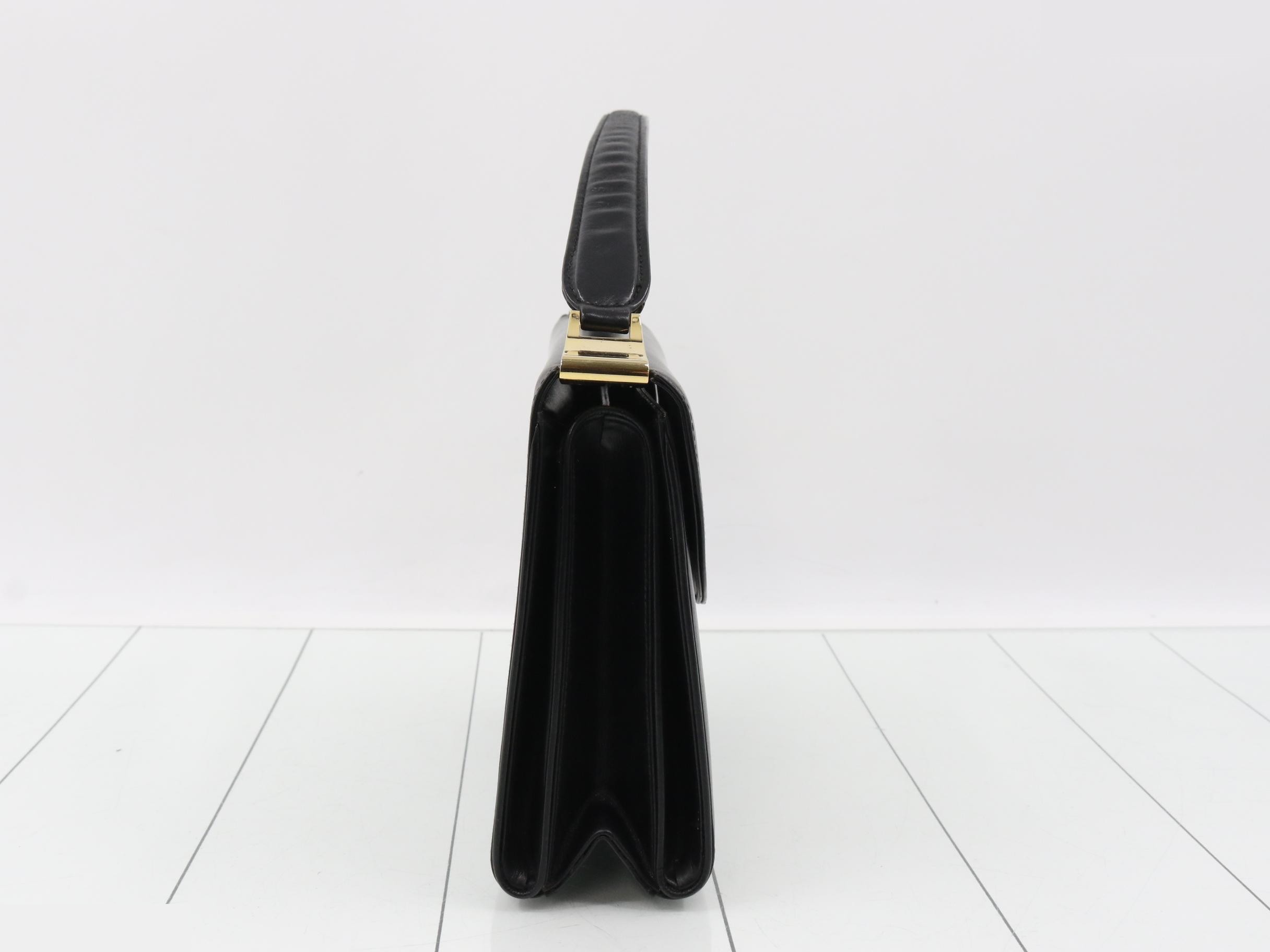 Leather one-shoulder bag, black — view 4
