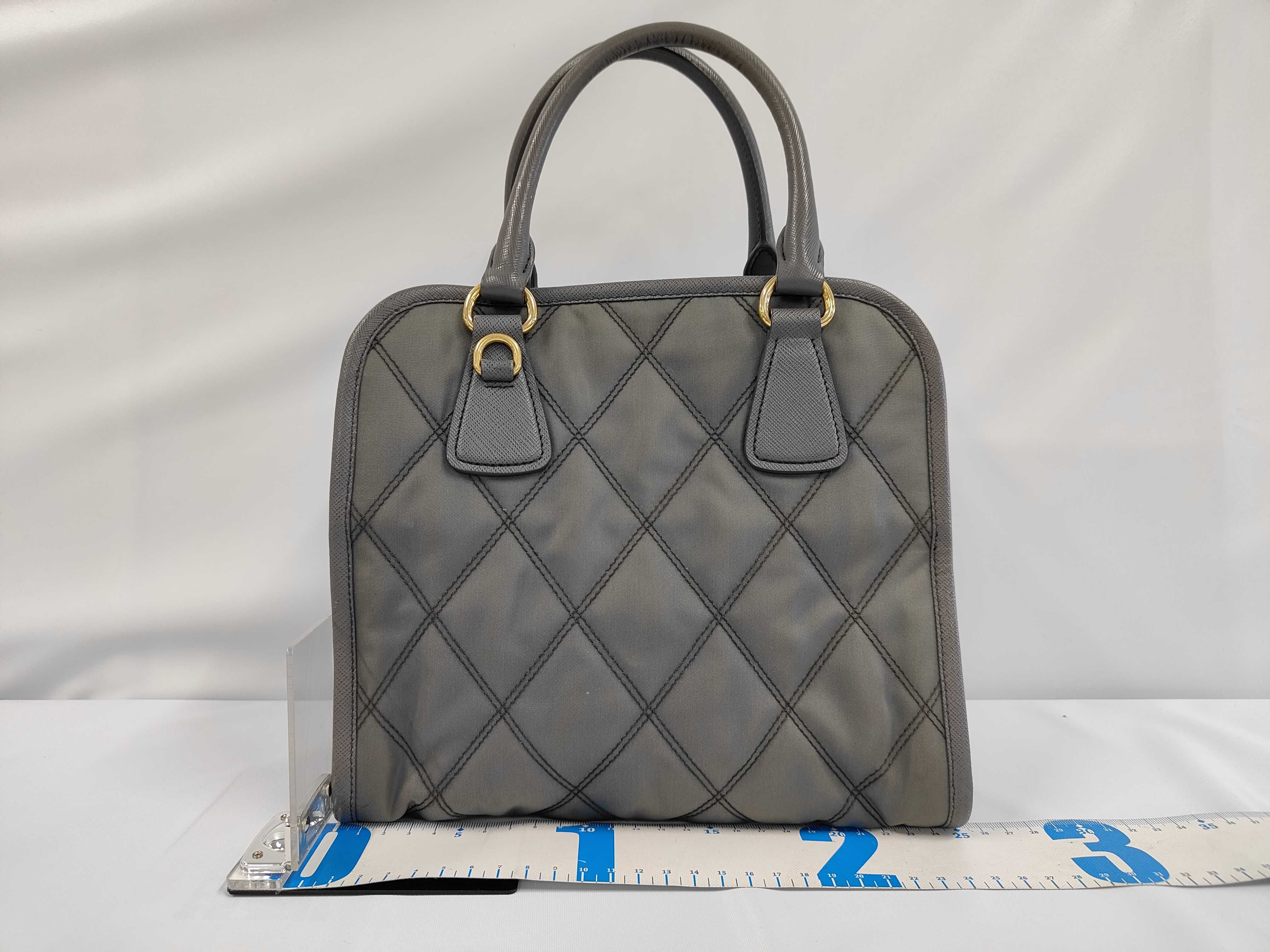 quilted nylon and leather 2-way handbag 1BA100. Accessories: dust bag, shoulder strap. — view 2