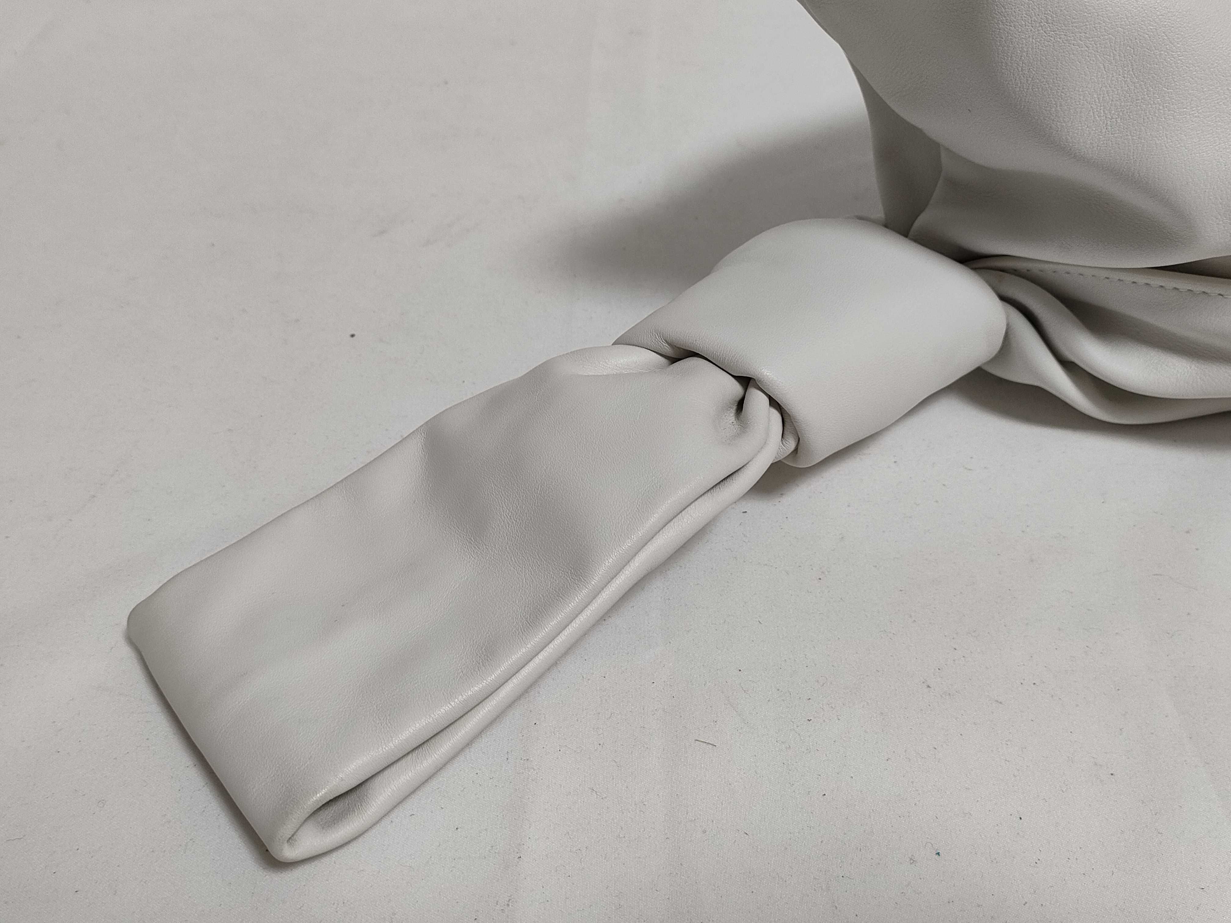 Mini The Twist Leather Handbag, White — view 5