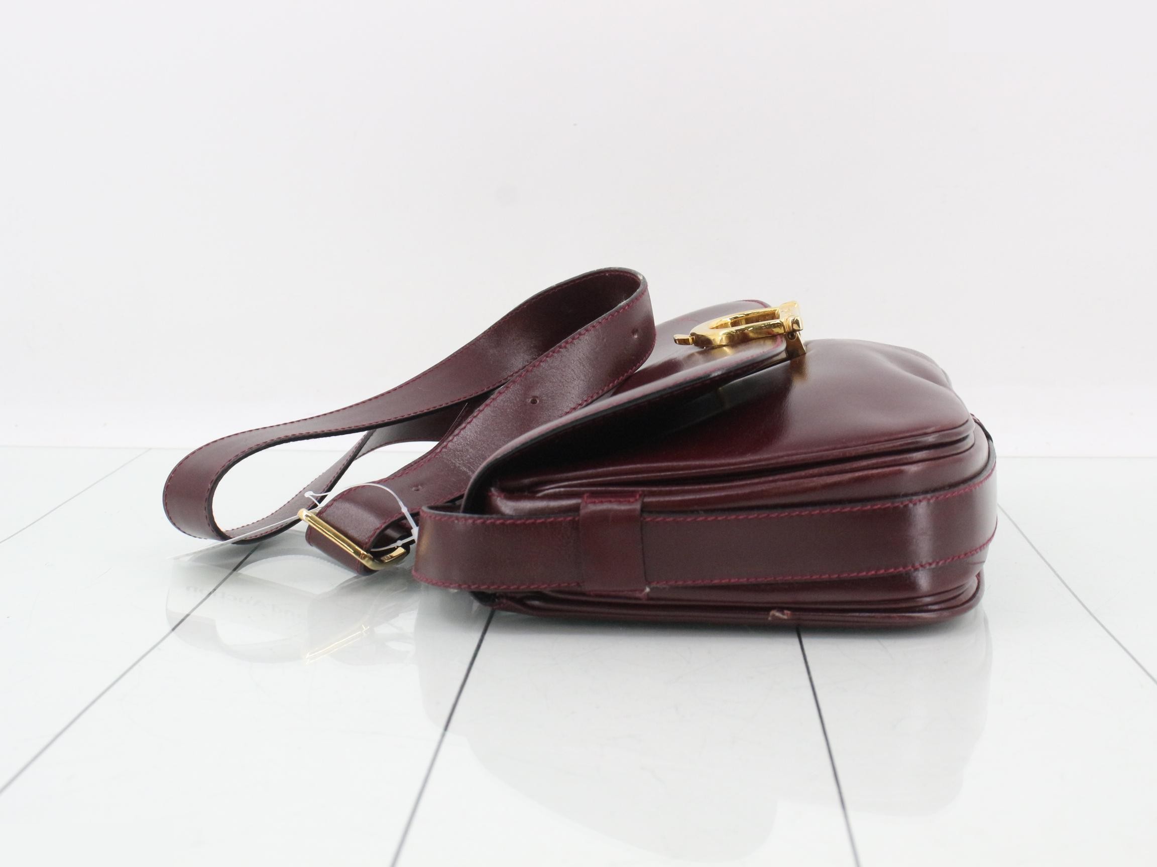 Leather shoulder bag, burgundy — view 4