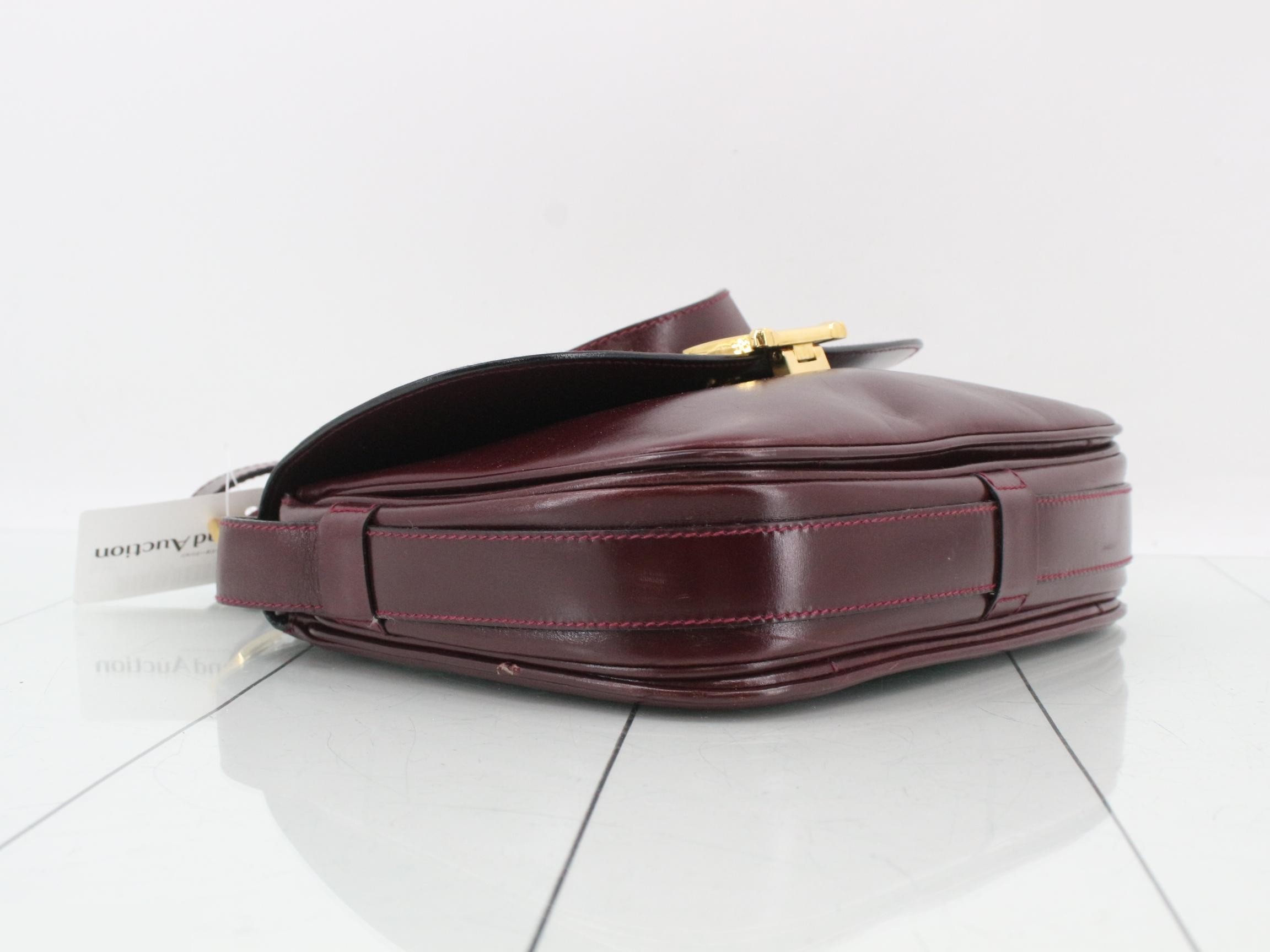 Leather shoulder bag, burgundy — view 5