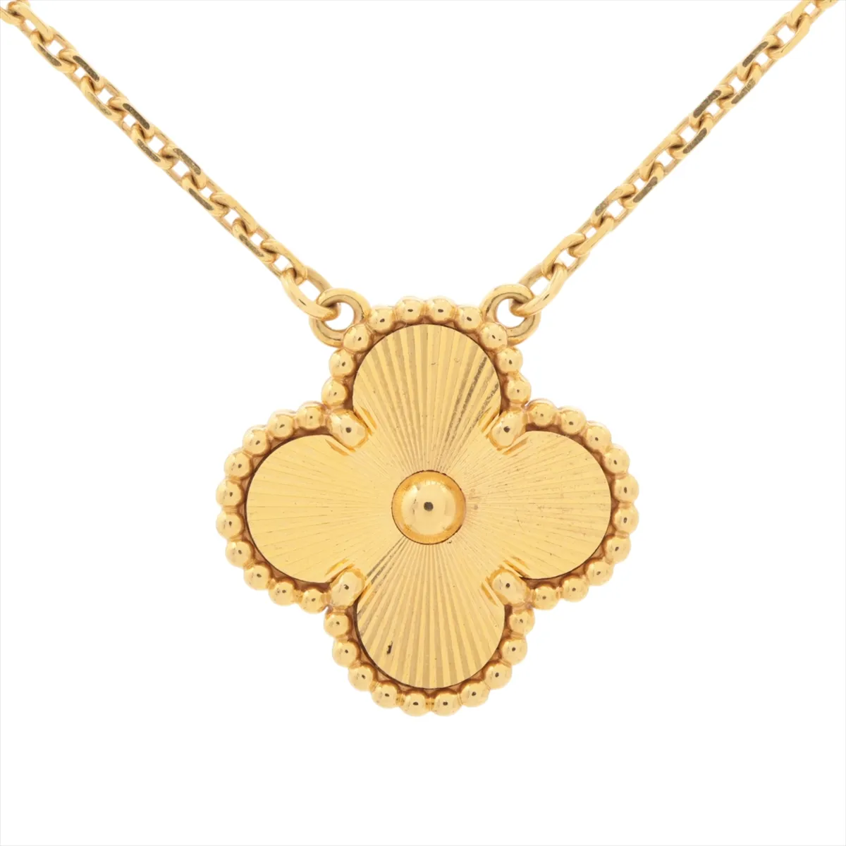 Vintage Alhambra Guilloche Necklace 750 (Yellow Gold) 6.6g JC090772 VCARP4KL00
