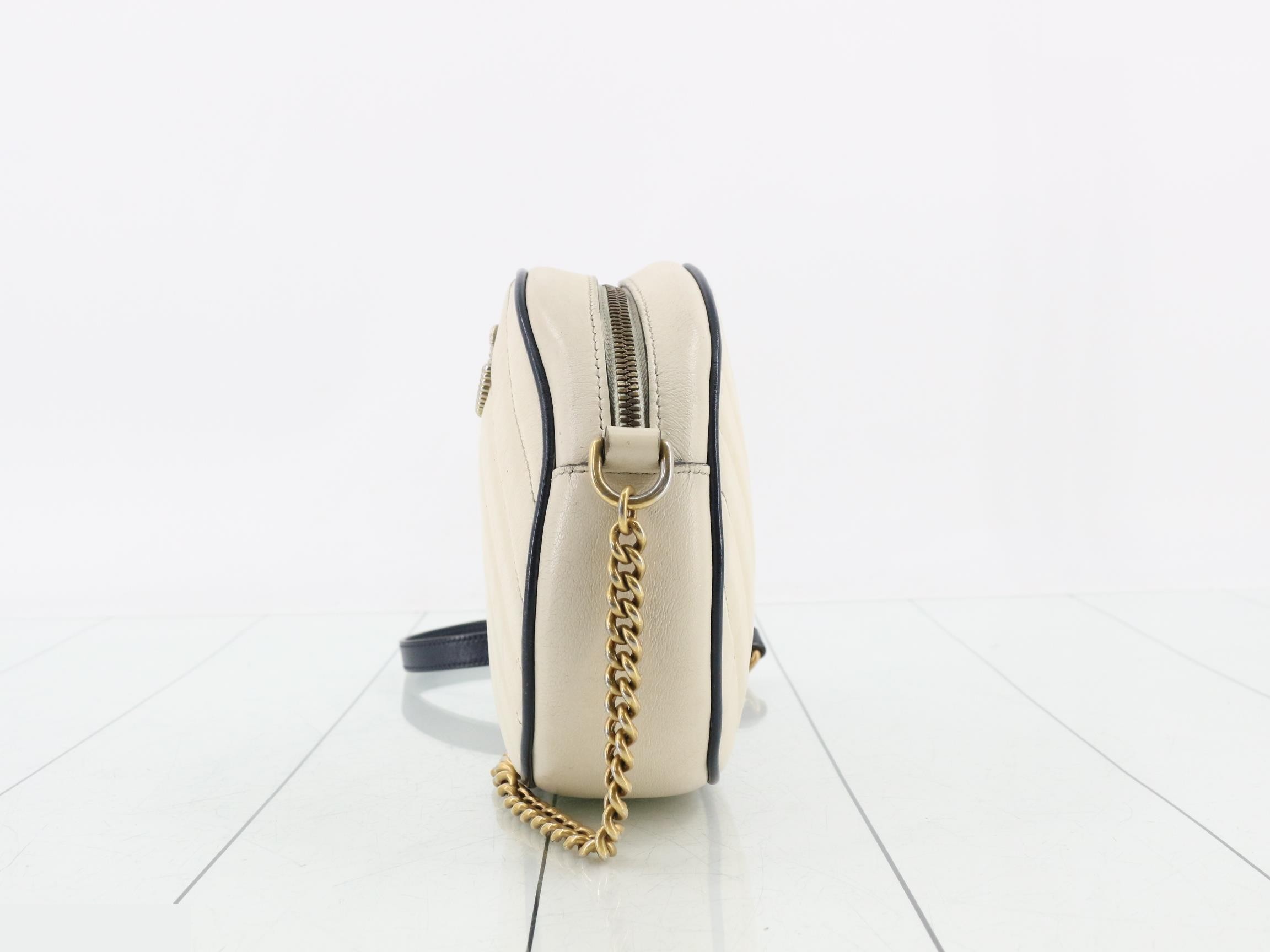 Leather round chain shoulder bag — view 3