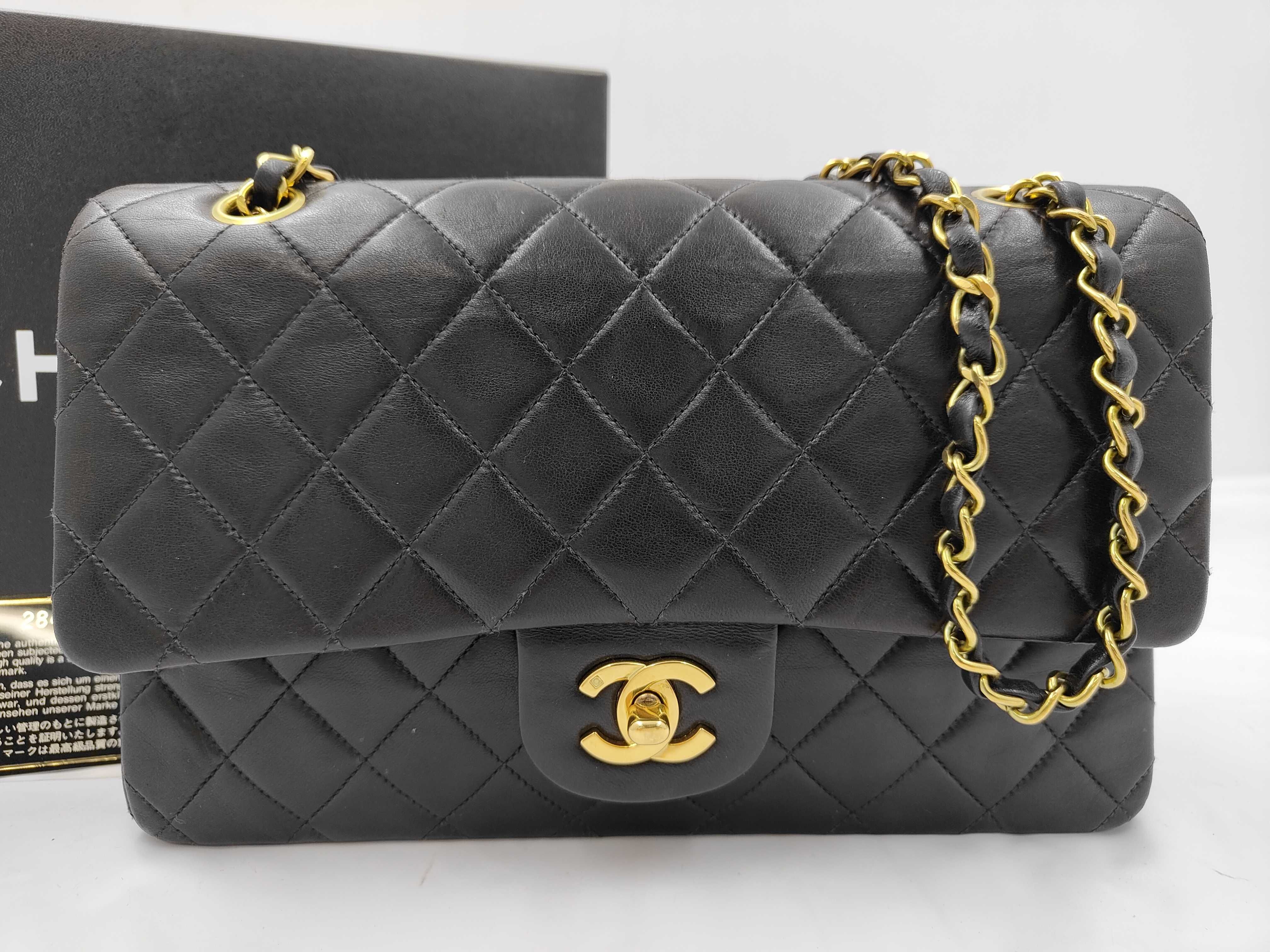 Matelassé Double Flap Black Shoulder Bag