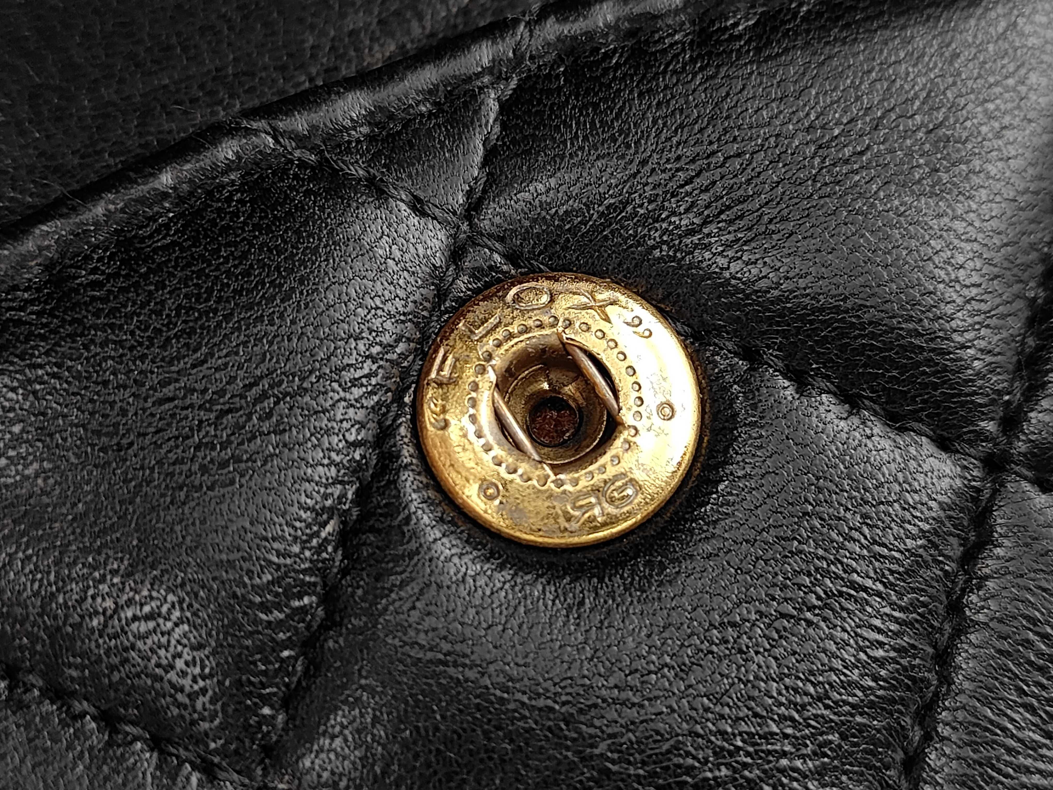Matelassé Double Flap Black Shoulder Bag — view 14