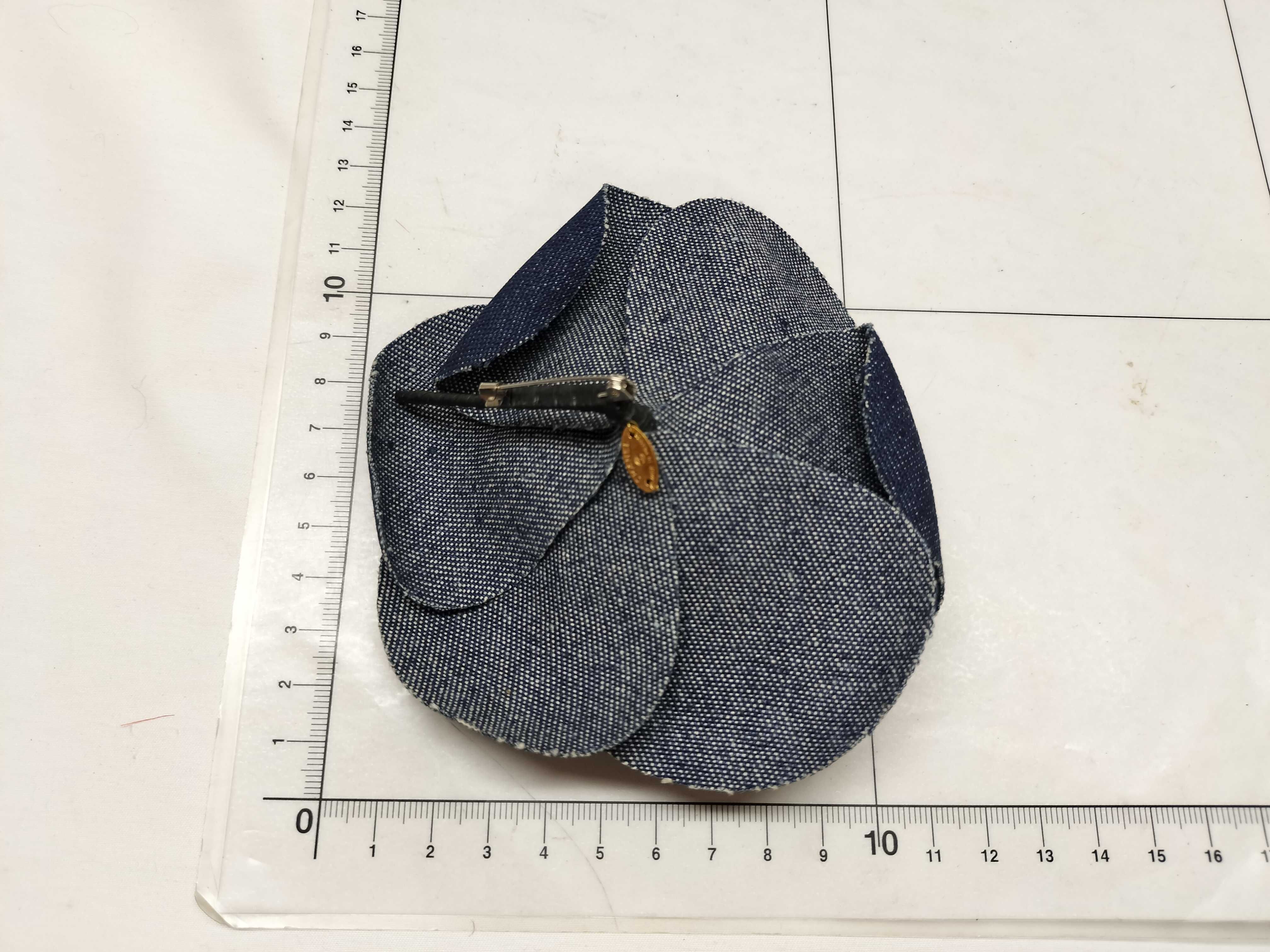Denim Corsage Camellia Brooch — view 2
