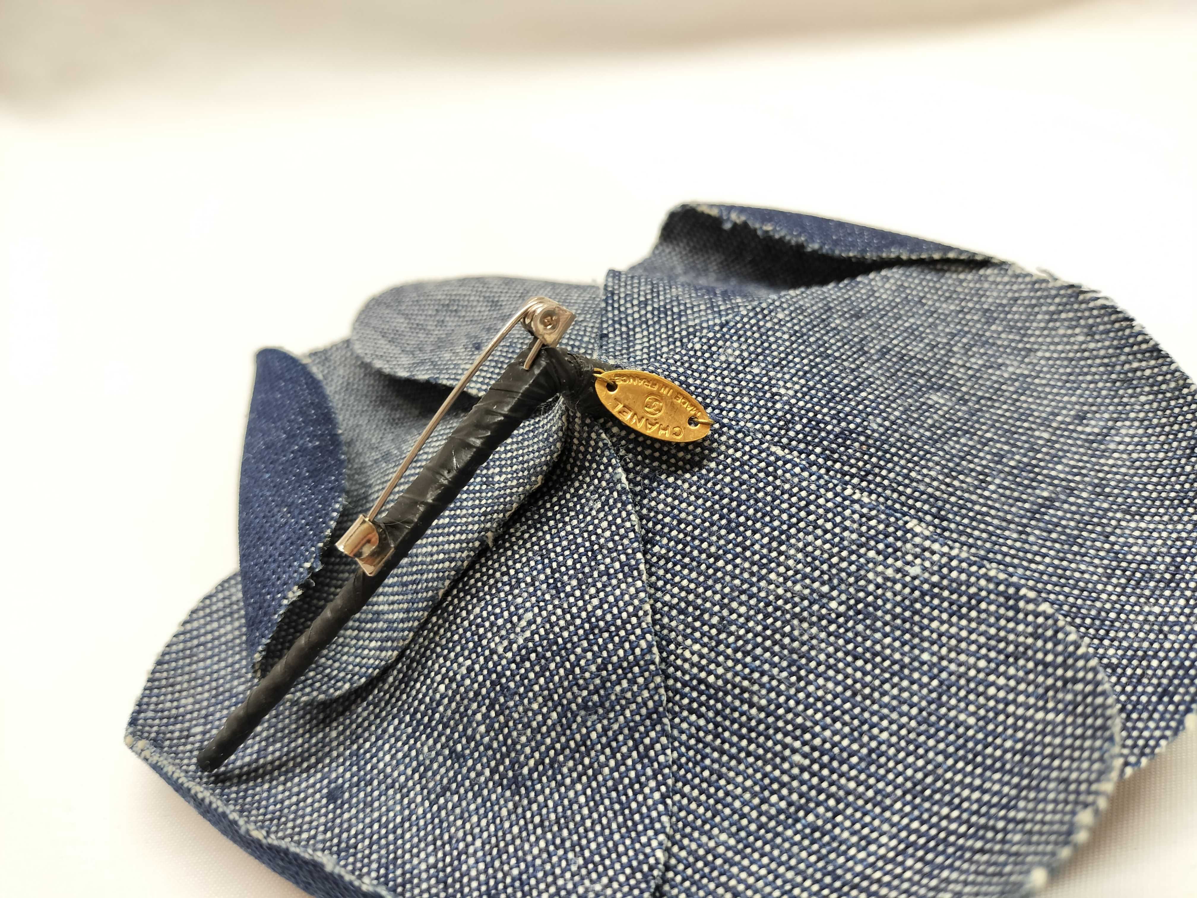 Denim Corsage Camellia Brooch — view 3