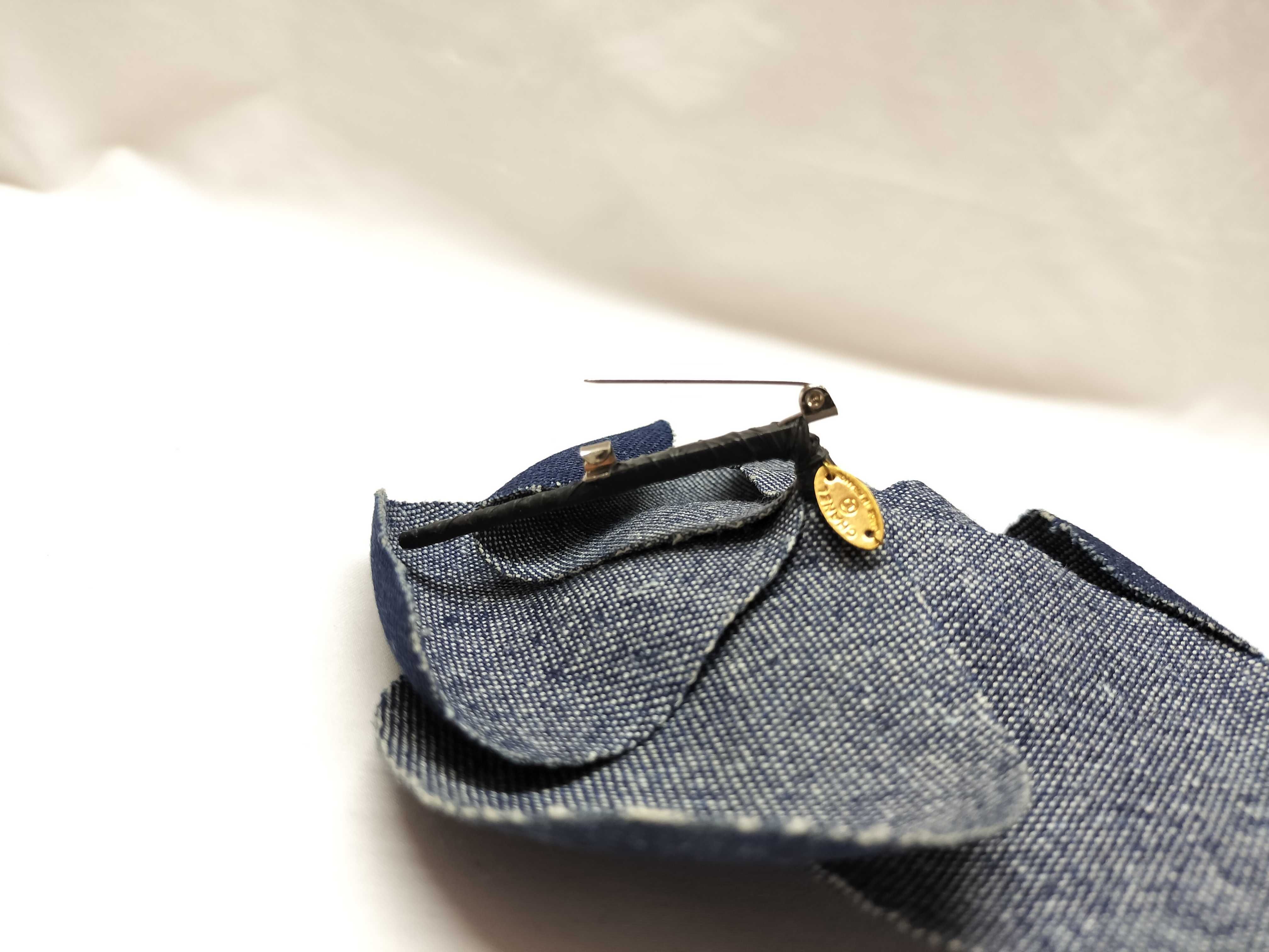 Denim Corsage Camellia Brooch — view 4