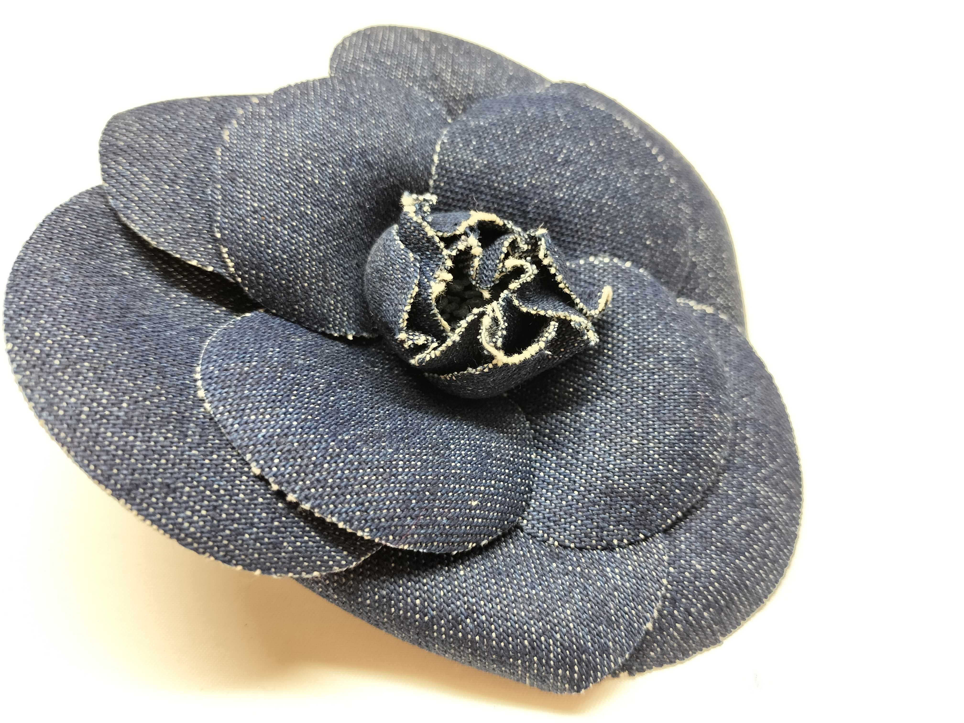Denim Corsage Camellia Brooch — view 8