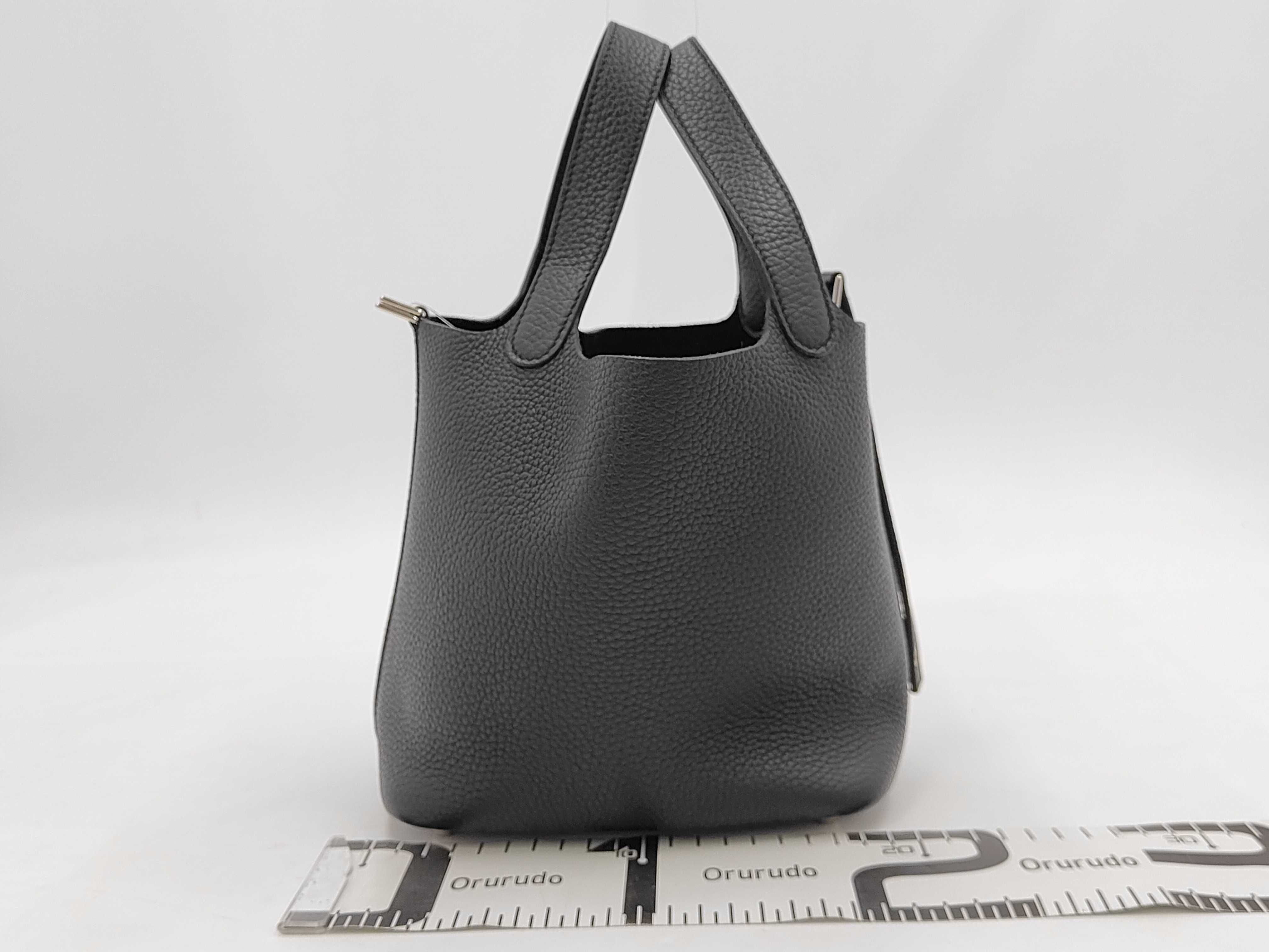 Picotin Lock PM Black with Silver Hardware, B Stamp Handbag — view 2