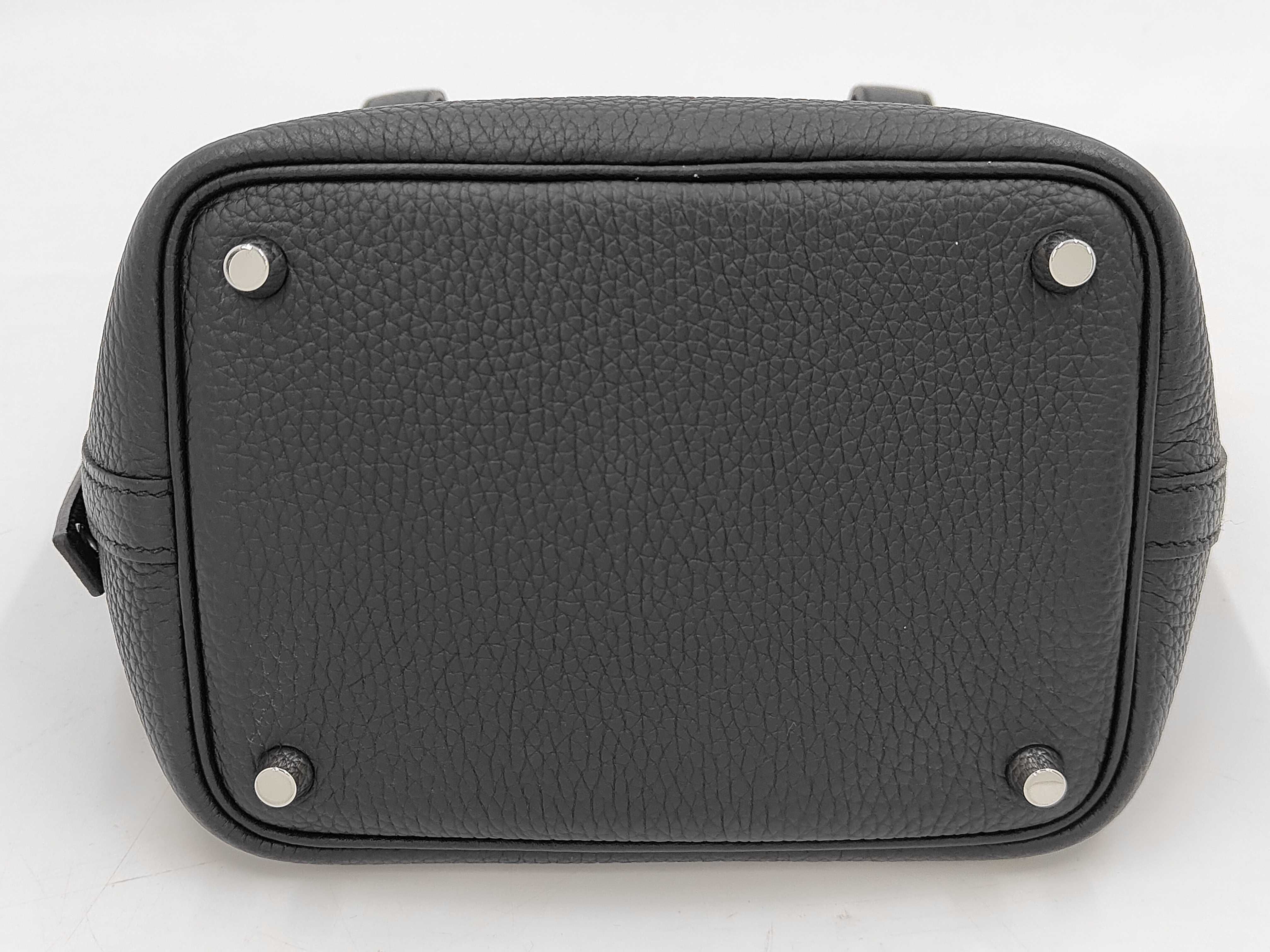 Picotin Lock PM Black with Silver Hardware, B Stamp Handbag — view 3