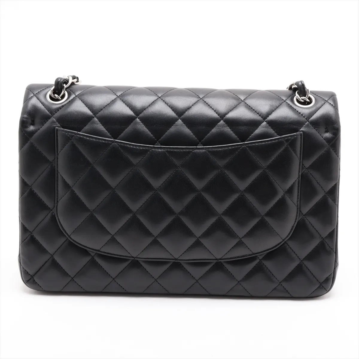 [Individually packaged] Chanel Large Matelassé 30 Lambskin Double Flap Double Chain Bag, Black with Silver Hardware, 20109068, Serial Number in the 20s, A58600 — view 2