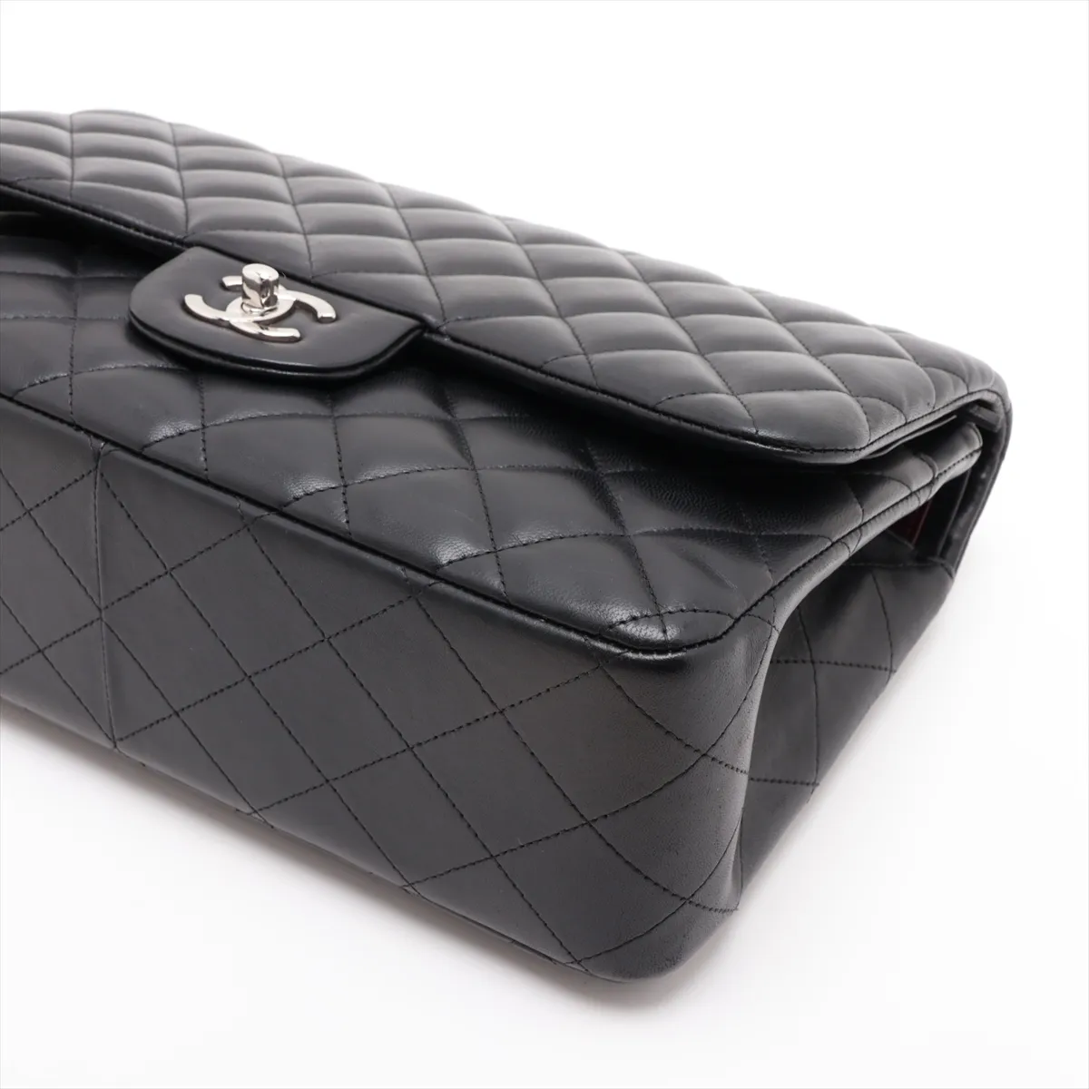[Individually packaged] Chanel Large Matelassé 30 Lambskin Double Flap Double Chain Bag, Black with Silver Hardware, 20109068, Serial Number in the 20s, A58600 — view 3