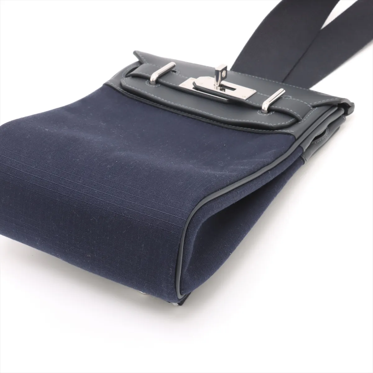 [Individually wrapped] Hermes Kelly Akkado PM Toile Bivouque x Vaux Swift Cavan Silver Hardware W:2024 — view 3