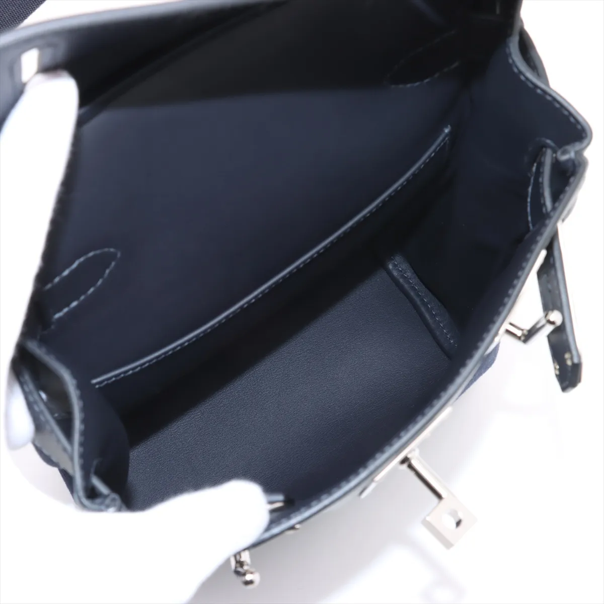 [Individually wrapped] Hermes Kelly Akkado PM Toile Bivouque x Vaux Swift Cavan Silver Hardware W:2024 — view 6