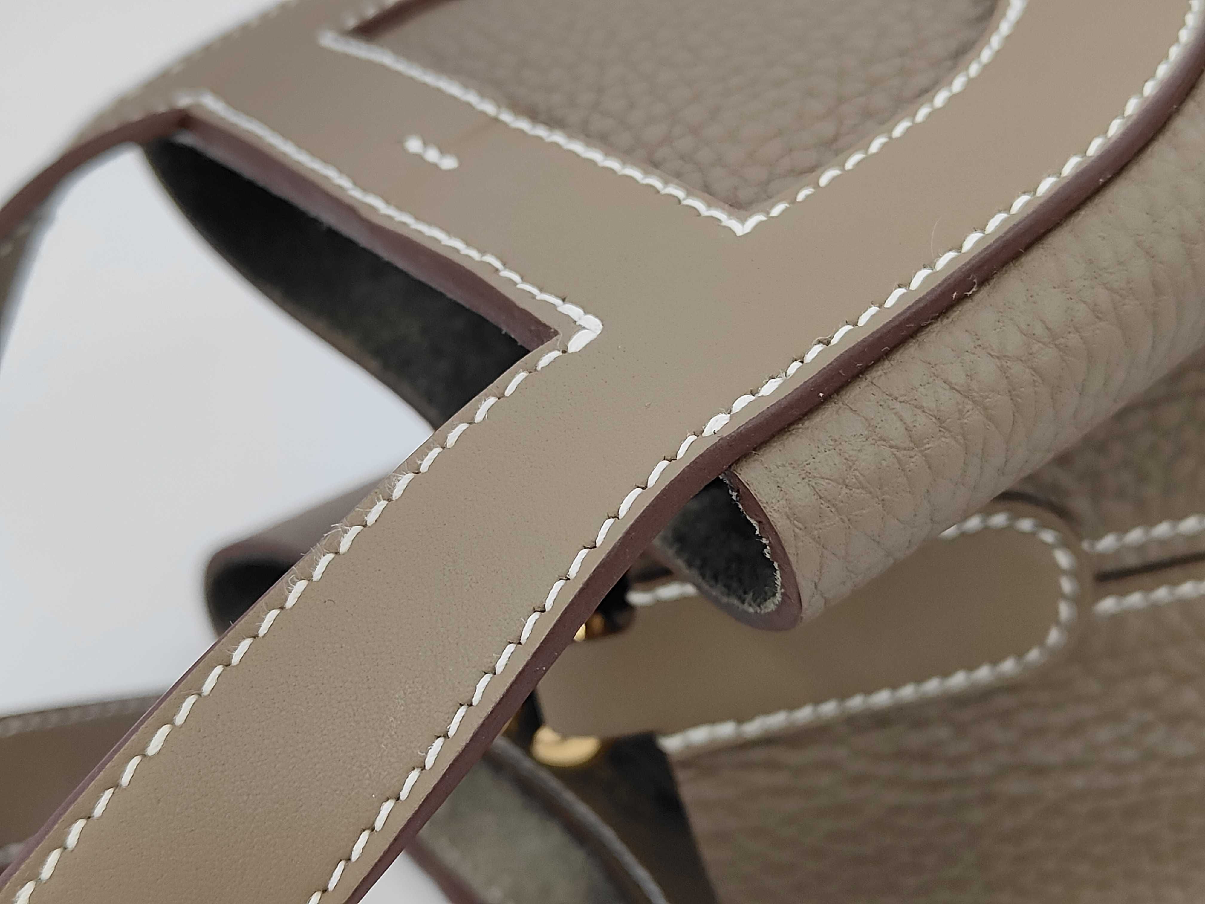 In the Loop 18 Etoupe Gold Hardware K Stamp Handbag — view 5