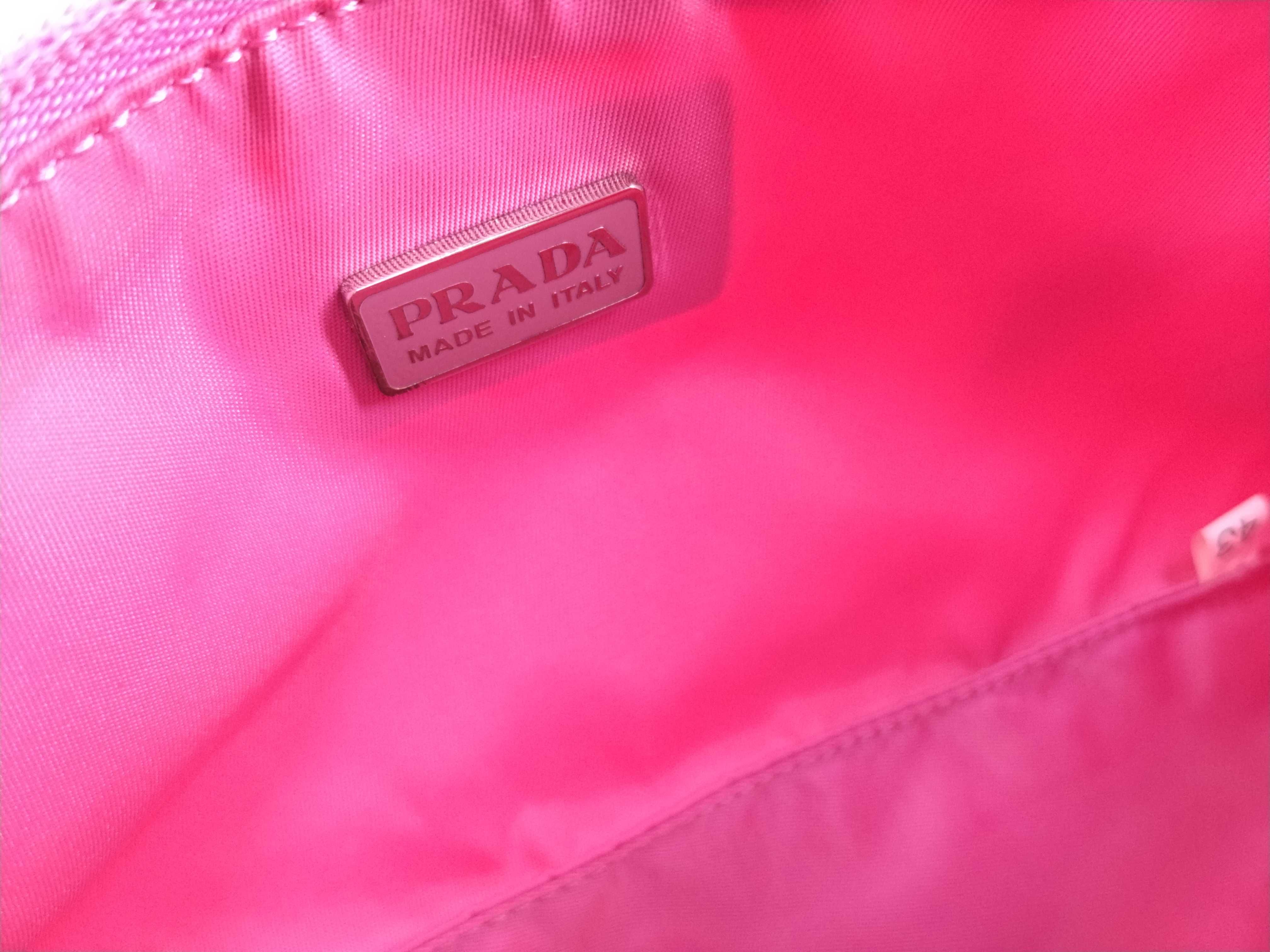Nylon Prada Tessuto Nylon Accessory Pouch Pink Handbag — view 12