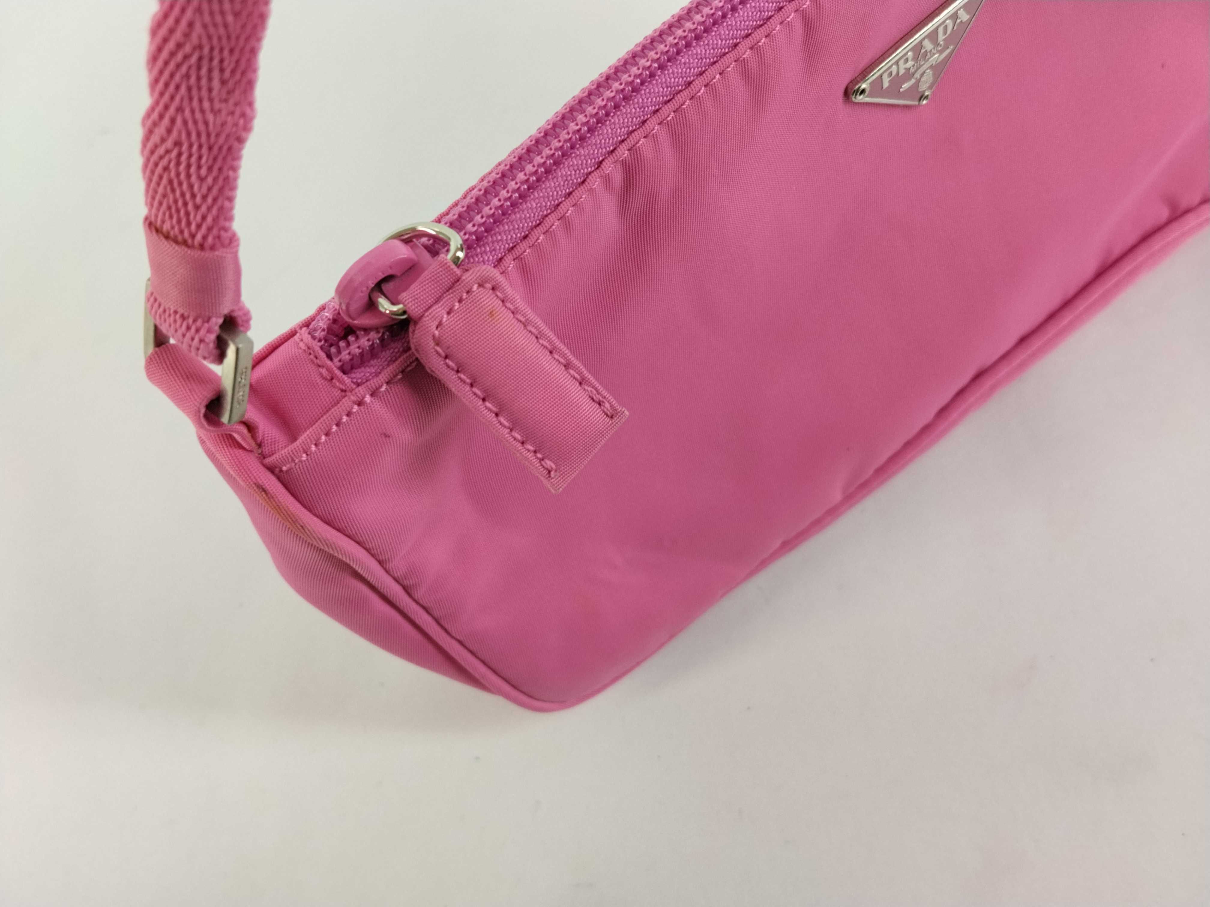 Nylon Prada Tessuto Nylon Accessory Pouch Pink Handbag — view 9