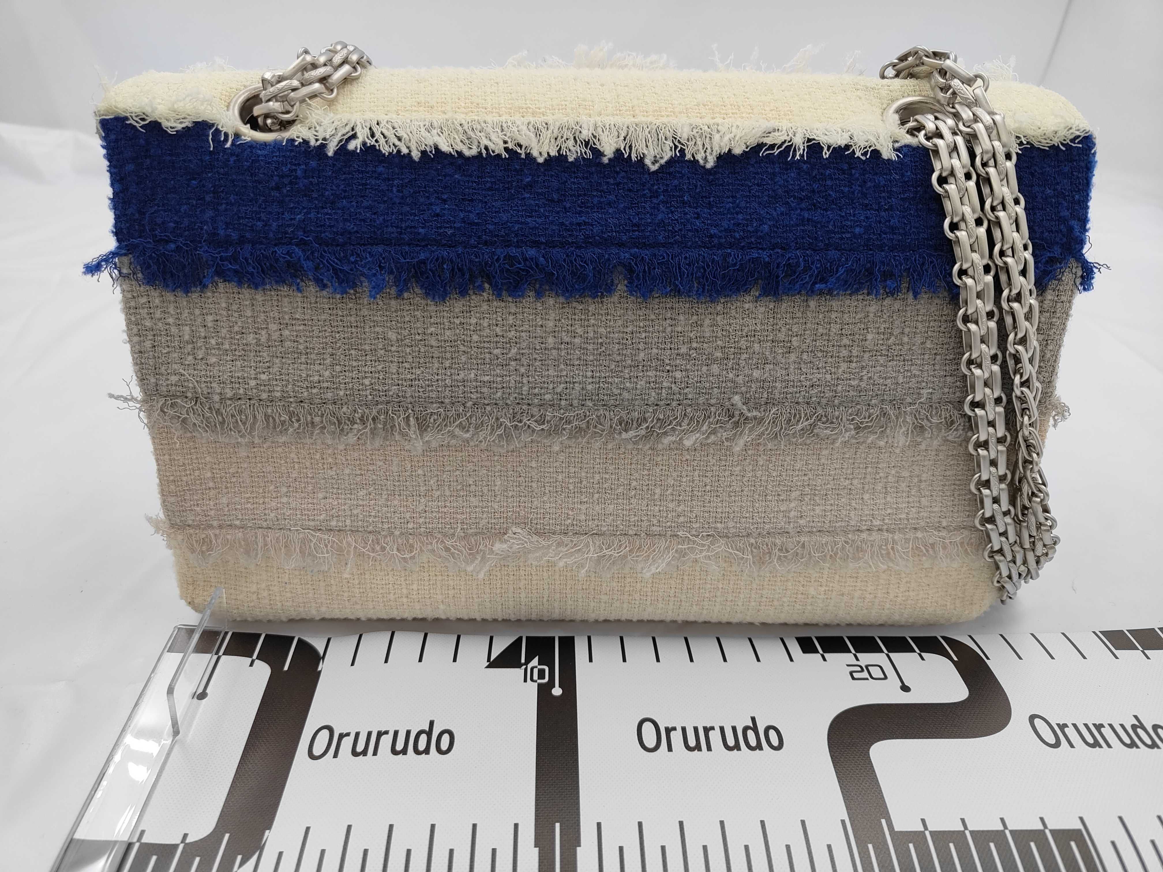 2.55 Tweed Matelassé Single Flap Double Chain Shoulder Bag 5953786 — view 2
