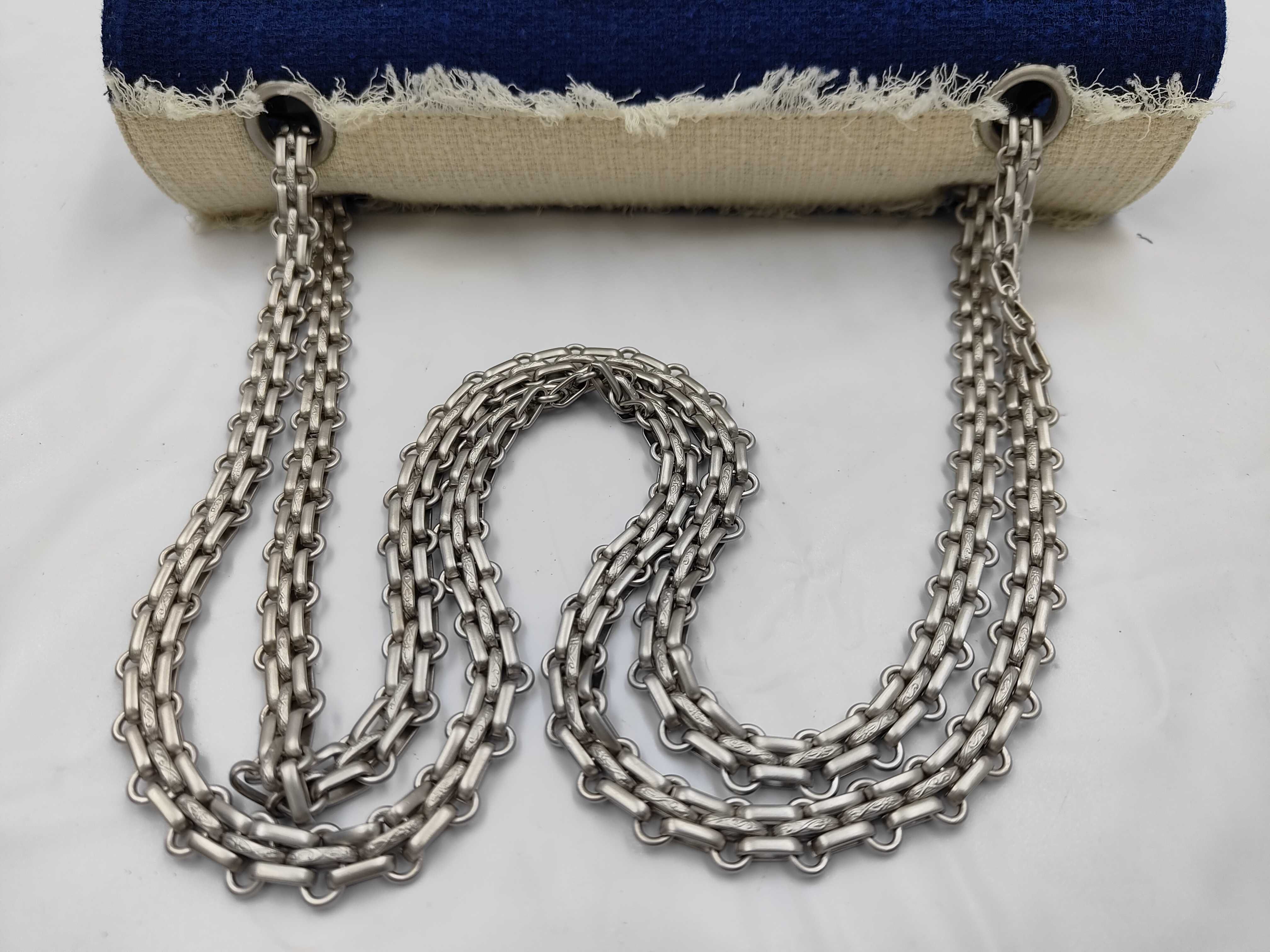2.55 Tweed Matelassé Single Flap Double Chain Shoulder Bag 5953786 — view 3