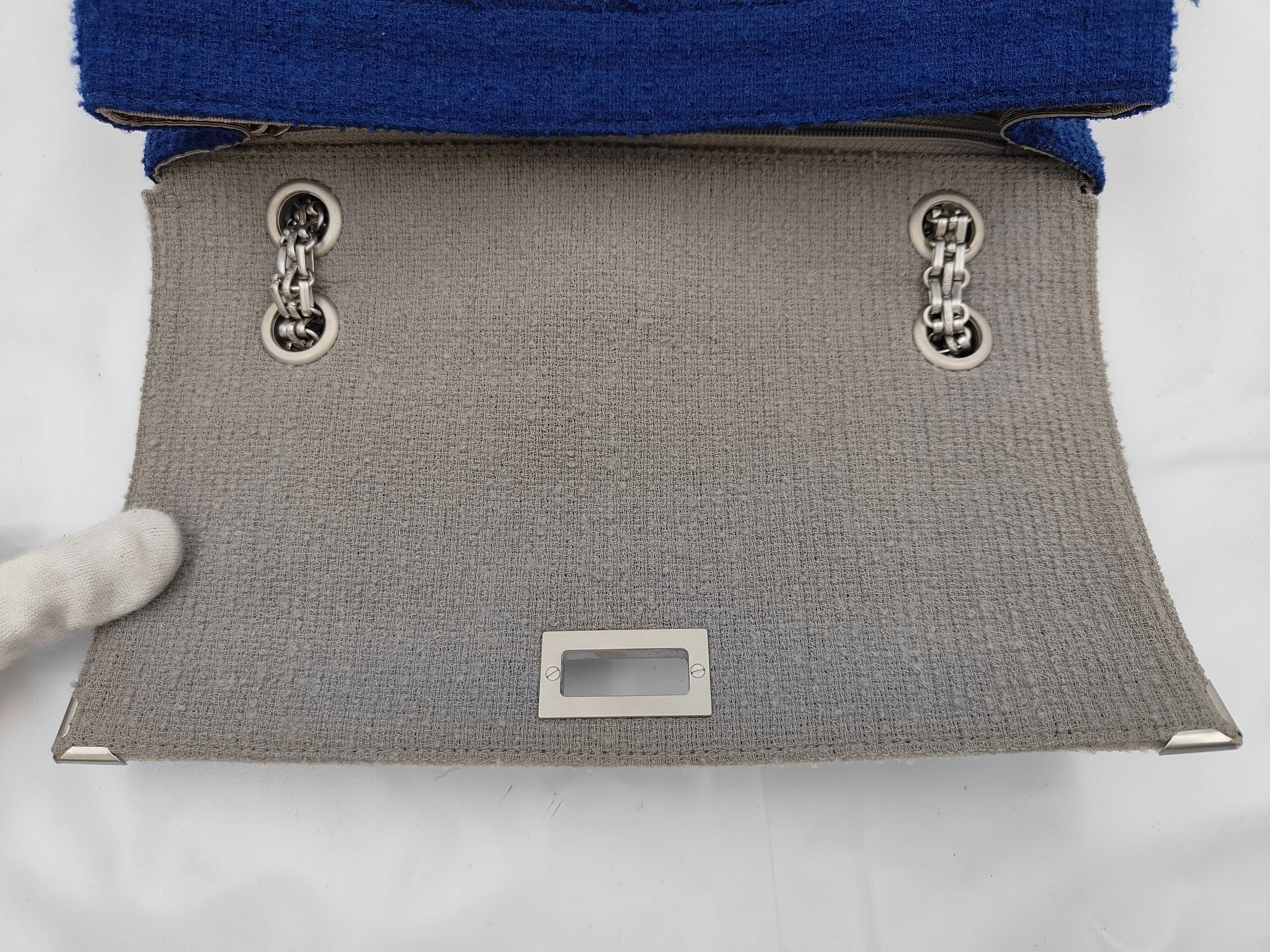 2.55 Tweed Matelassé Single Flap Double Chain Shoulder Bag 5953786 — view 7