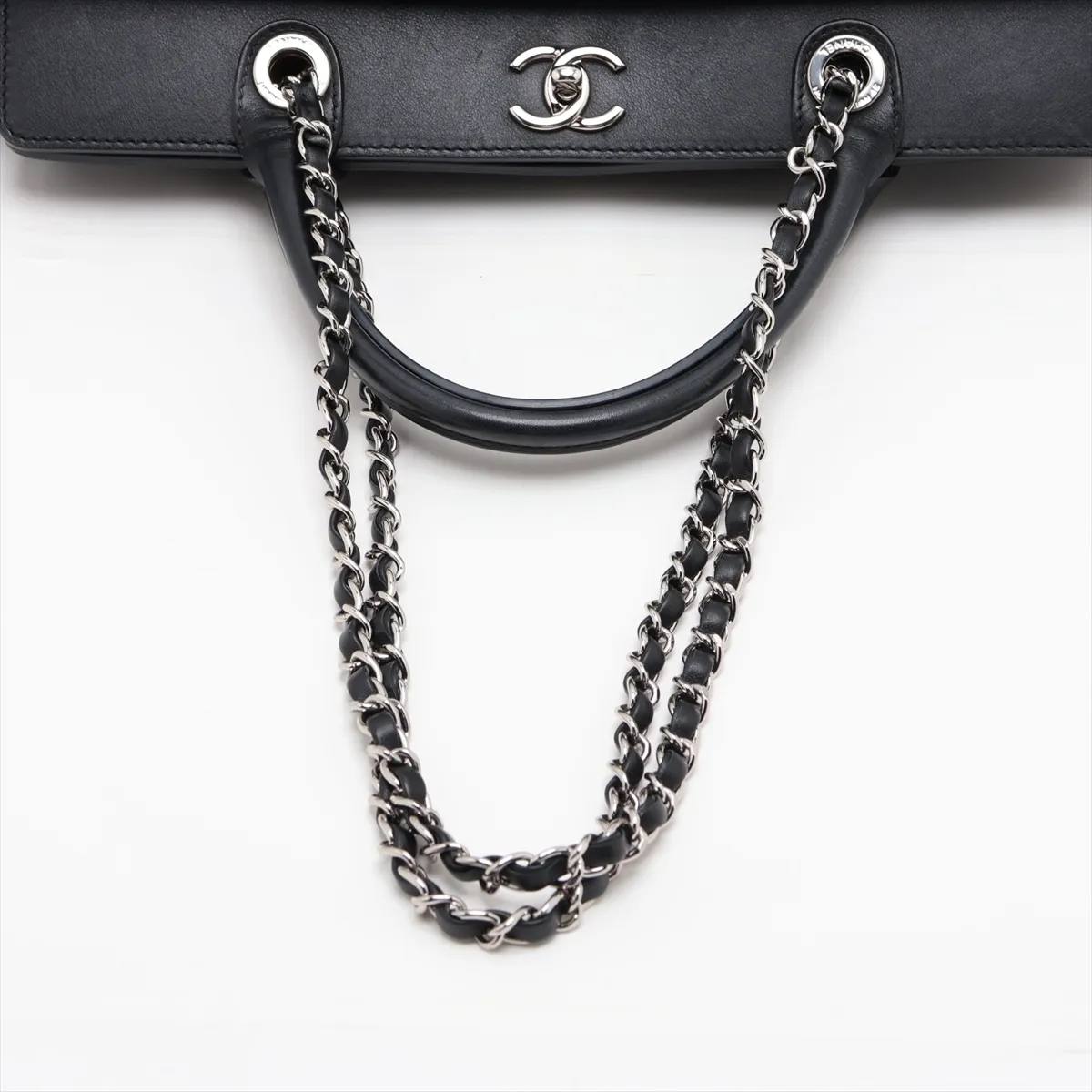Portobello Vintage Calf 2-Way Handbag, Black with Silver Hardware, 15734920 (Serial Number 15) — view 5