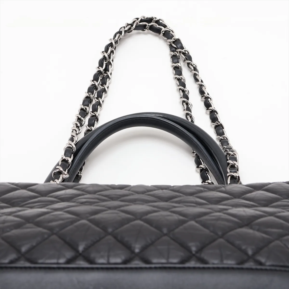 Portobello Vintage Calf 2-Way Handbag, Black with Silver Hardware, 15734920 (Serial Number 15) — view 6