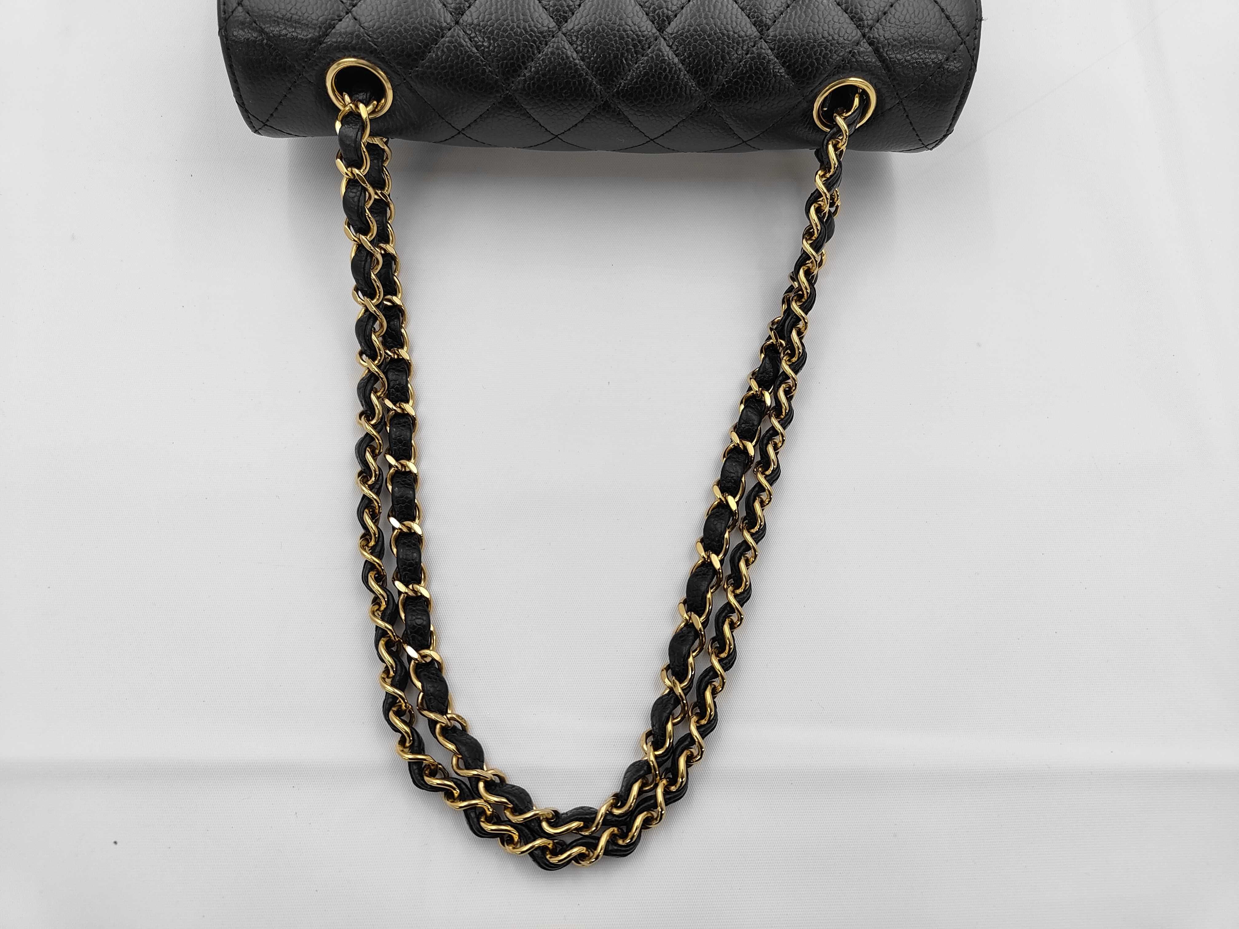 Matelassé 23 Double Flap Caviar Black Chain Shoulder Bag — view 3