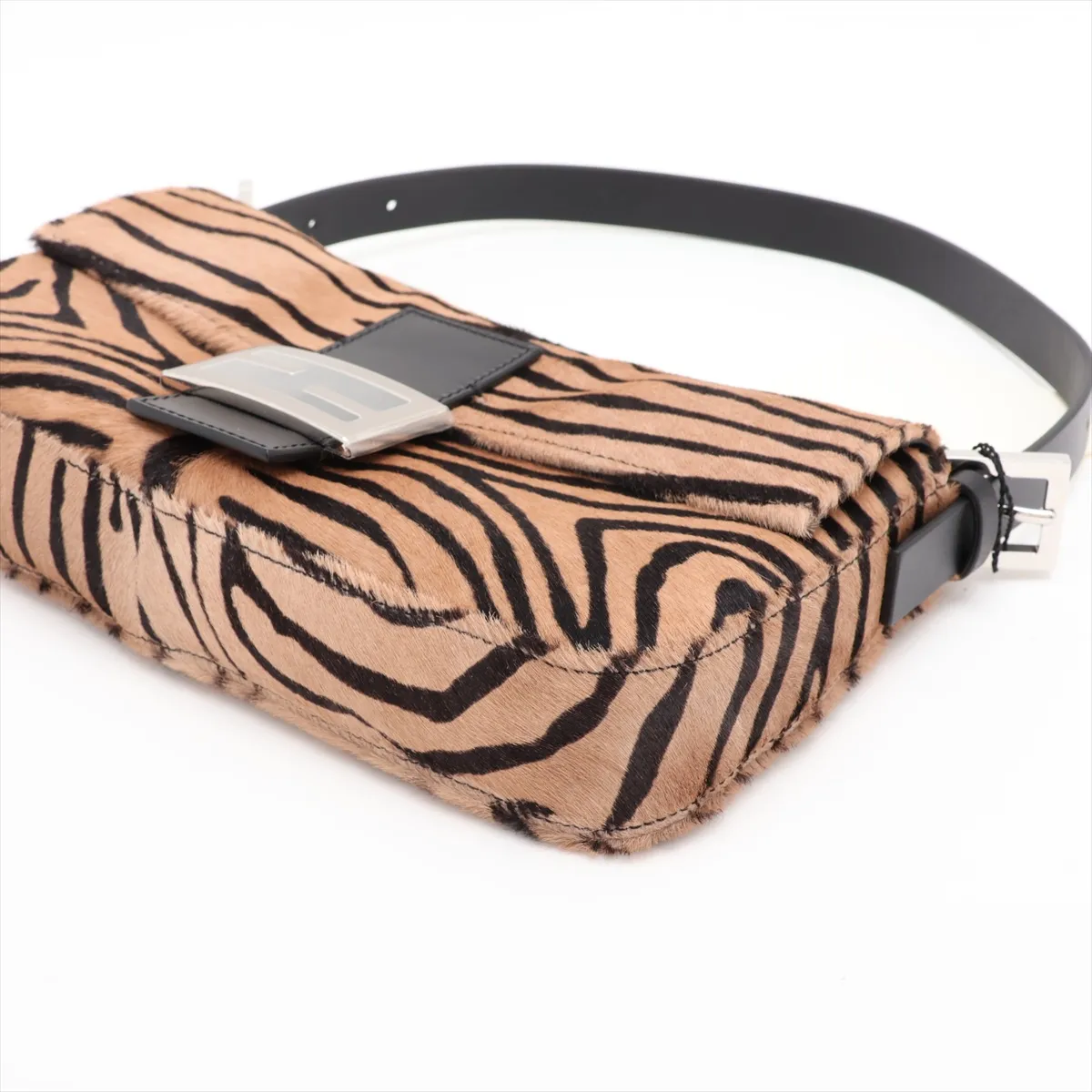 [Individually packaged] Fendi Mamma Bucket 26424 Calf Hair x Leather Shoulder Bag Brown — view 3