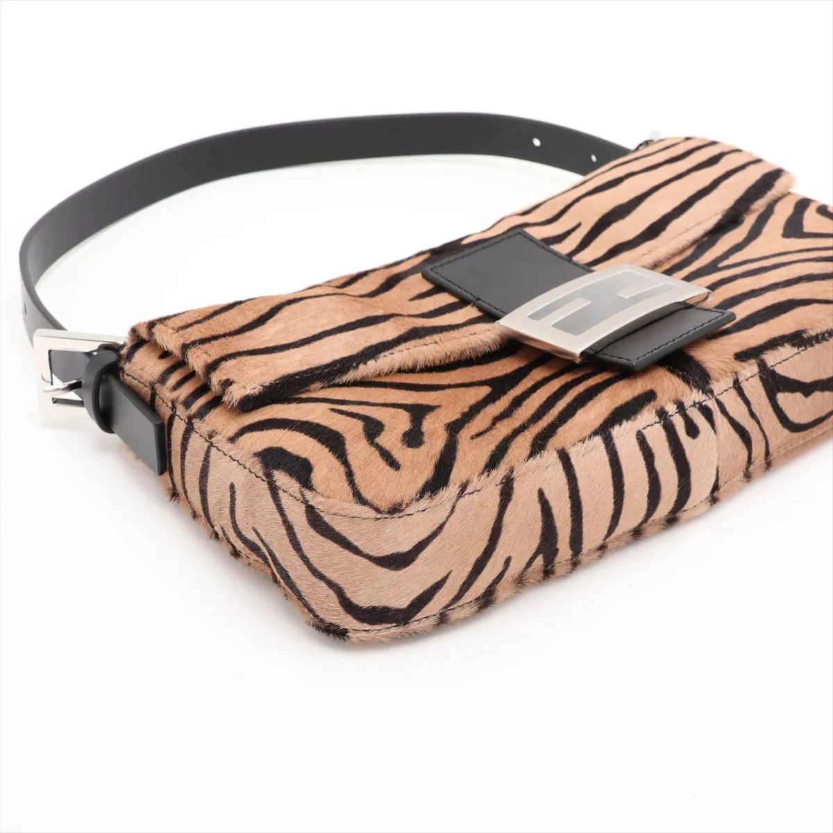 [Individually packaged] Fendi Mamma Bucket 26424 Calf Hair x Leather Shoulder Bag Brown — view 4