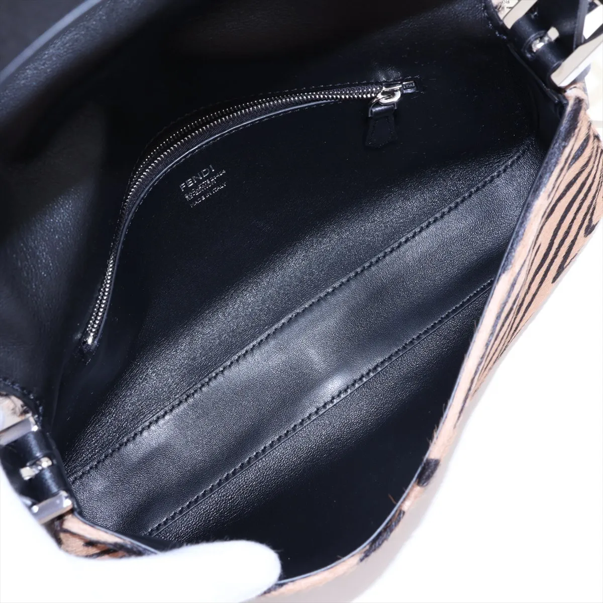 [Individually packaged] Fendi Mamma Bucket 26424 Calf Hair x Leather Shoulder Bag Brown — view 8