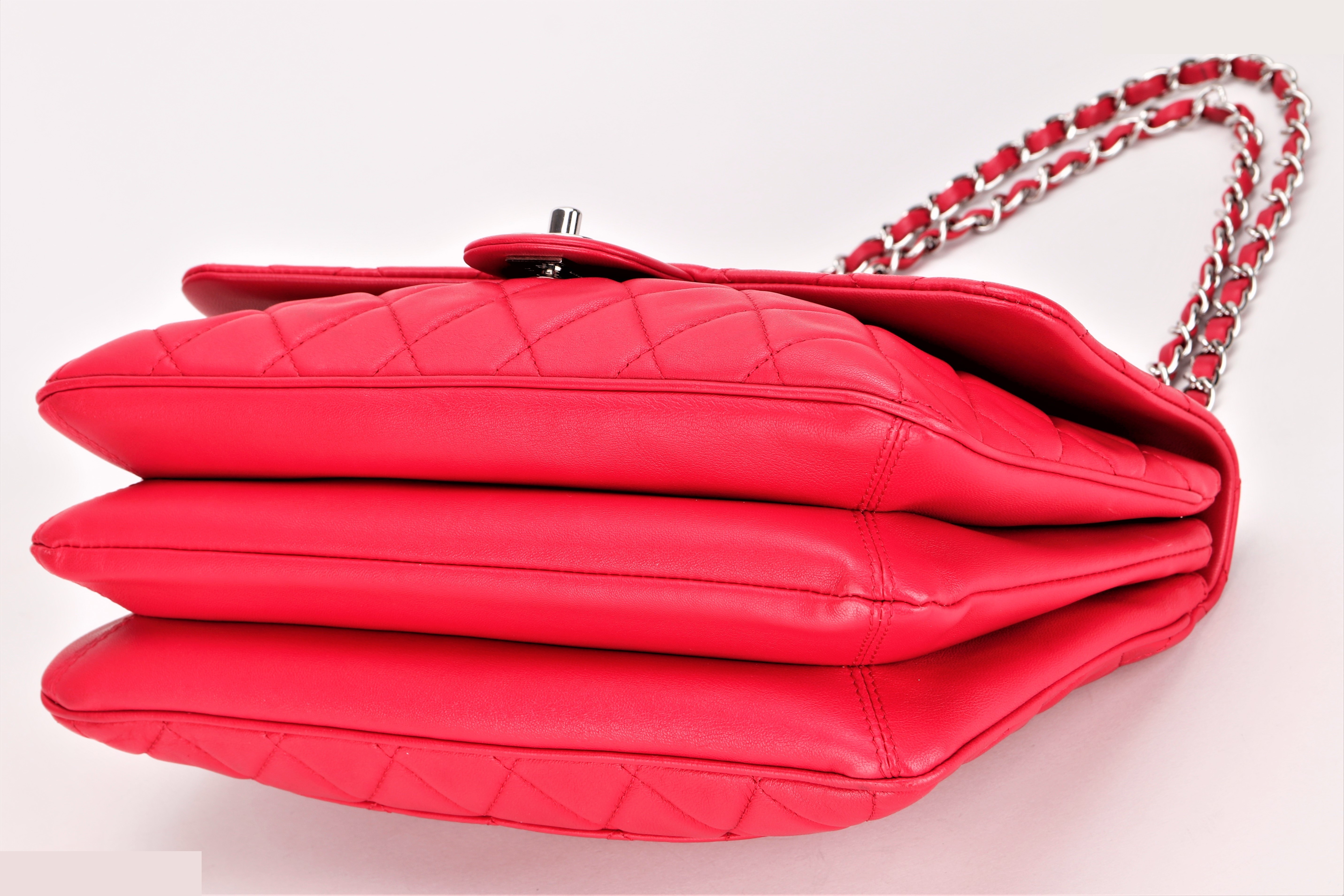 CC FLAP JUMBO PINK LAMBSKIN SHW — view 3