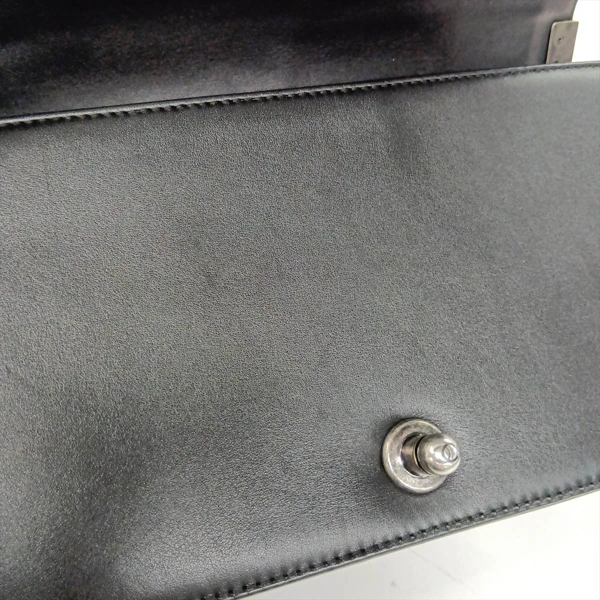 Boy Chanel 25 Tweed x Lambskin Chain Shoulder Bag, Black with Gunmetal Hardware, 23349749, Serial Number 23, A67086 — view 14