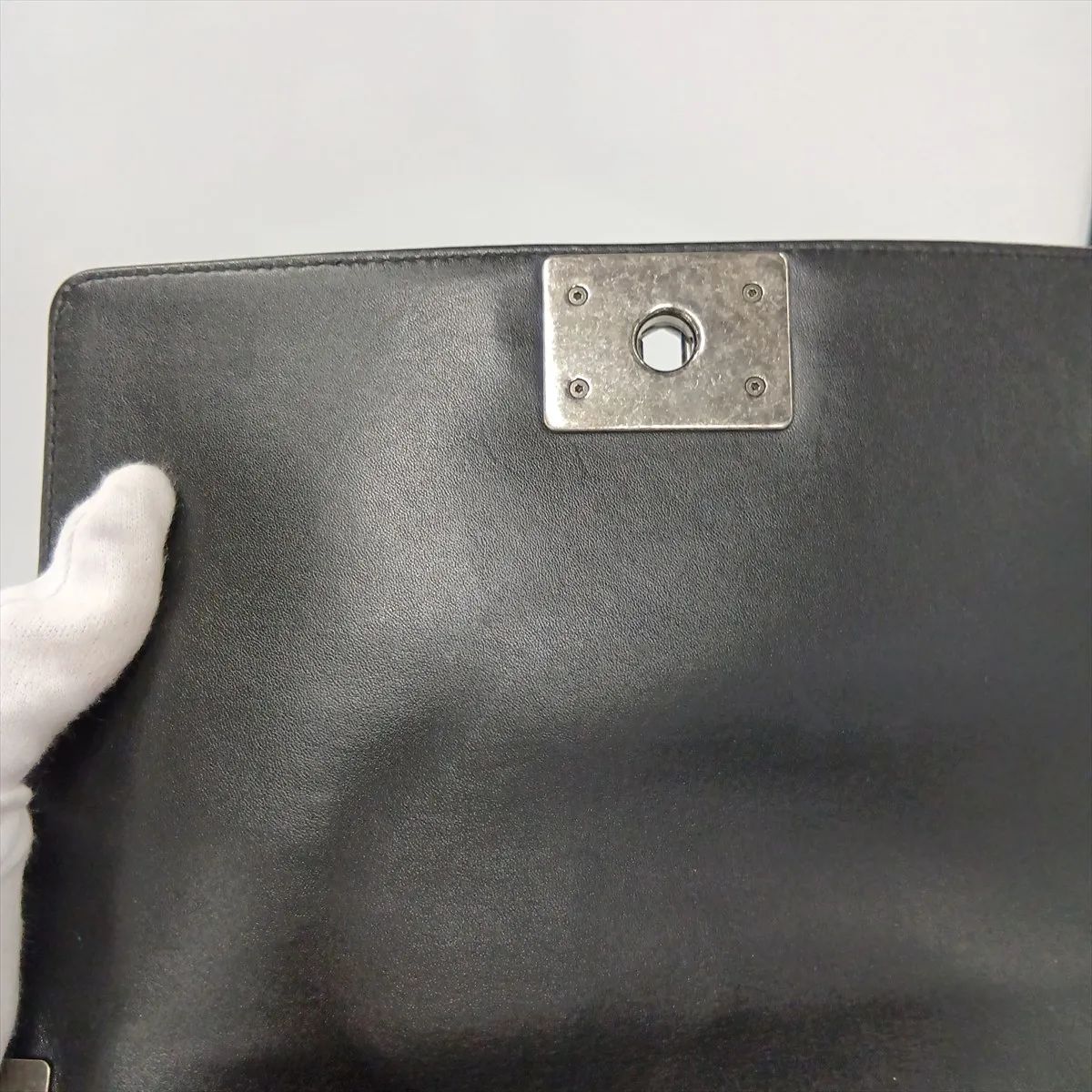 Boy Chanel 25 Tweed x Lambskin Chain Shoulder Bag, Black with Gunmetal Hardware, 23349749, Serial Number 23, A67086 — view 9