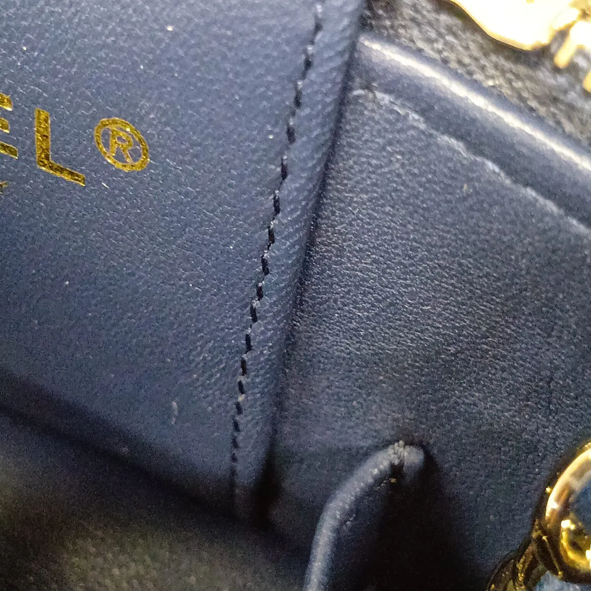 Matelassé Denim Vanity Bag, Blue with Gold Hardware, H724E481, Random Plate — view 11