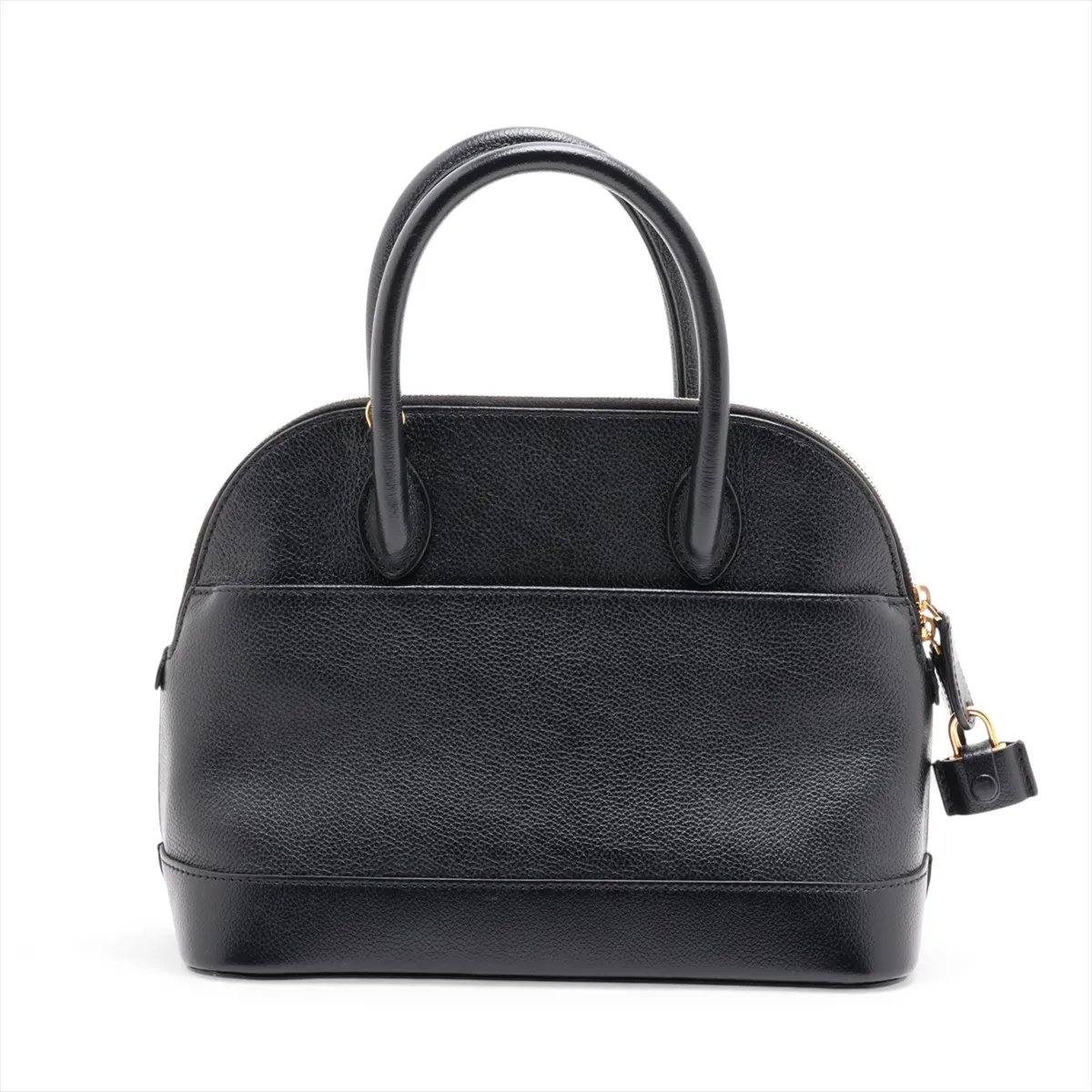 Built-in Top Handle S Leather 2-Way Handbag Black — view 2