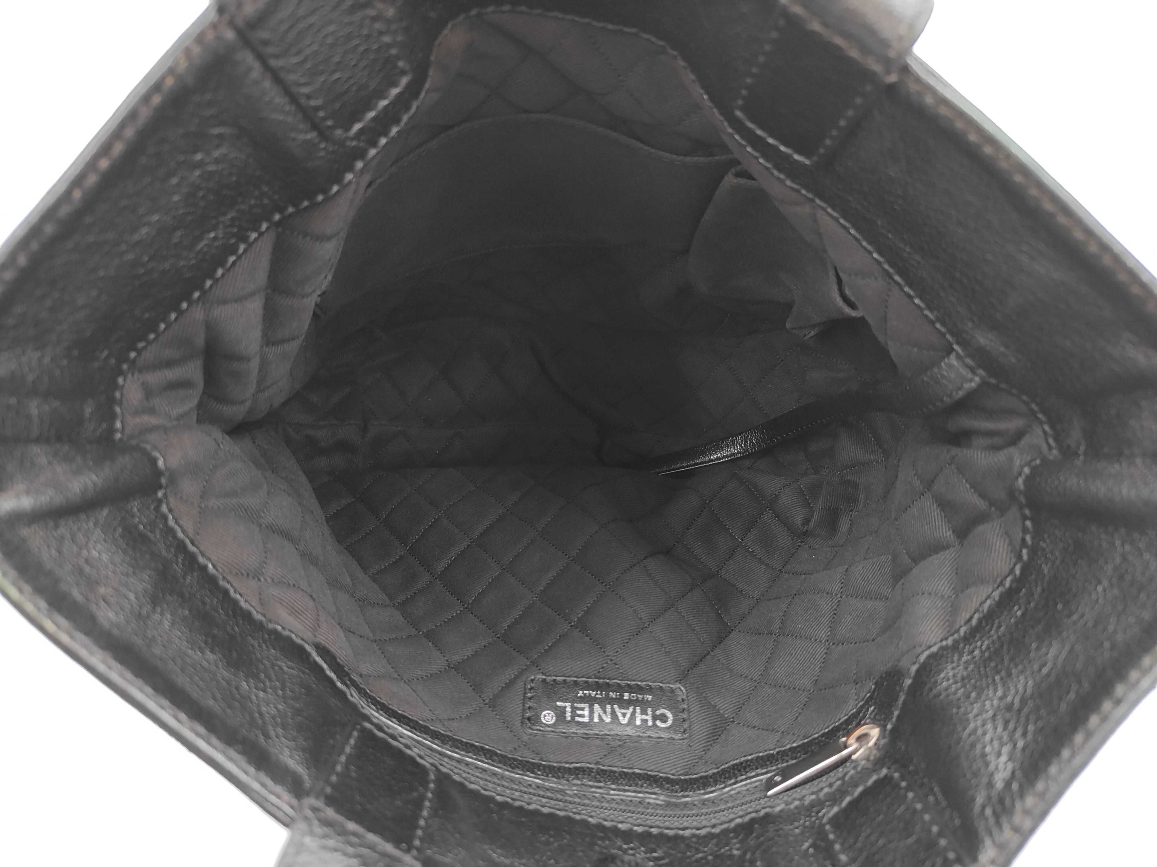 Perforated Leather Tote Bag in Black with Coco Mark Sticker — view 13