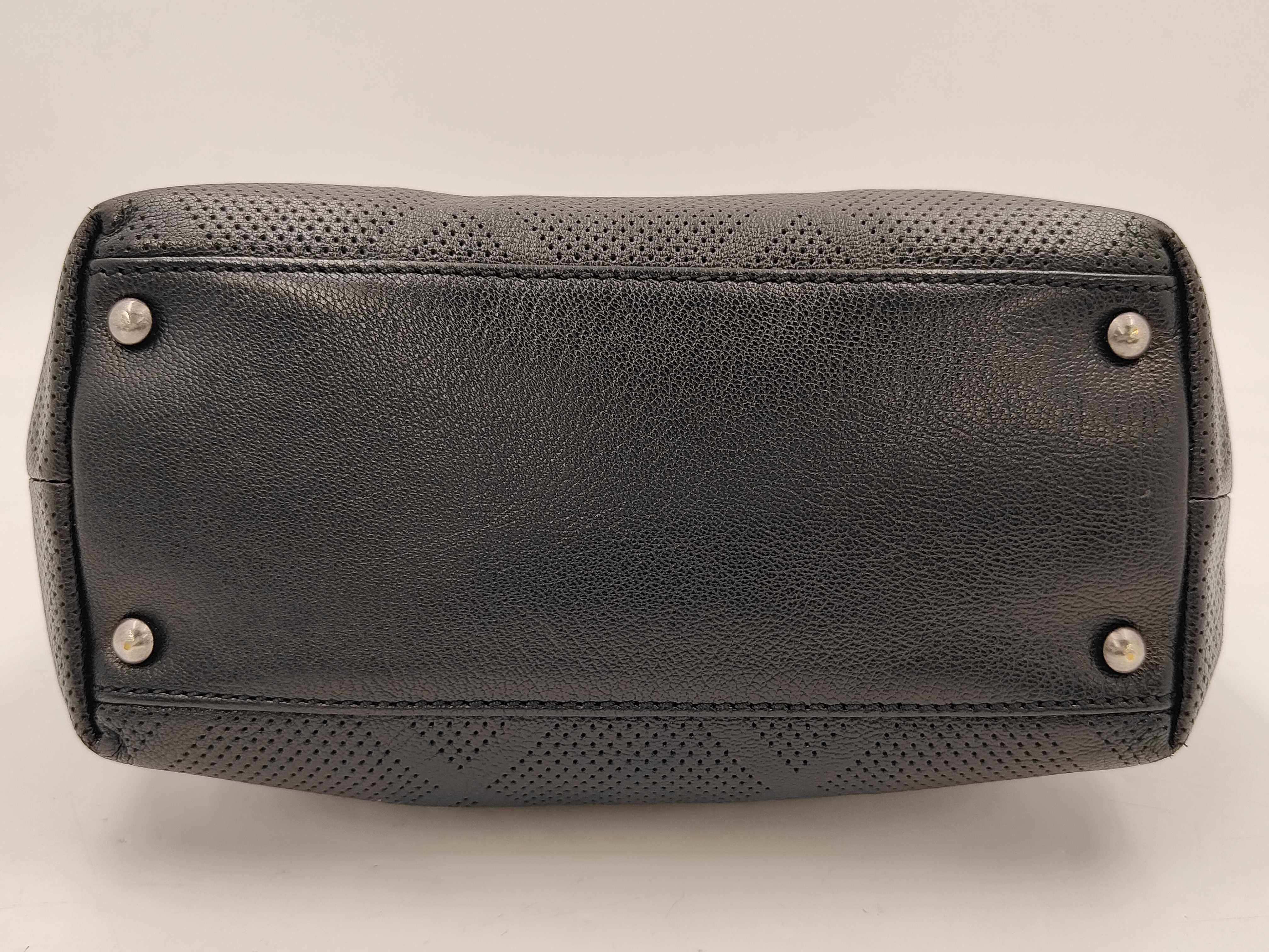 Perforated Leather Tote Bag in Black with Coco Mark Sticker — view 3