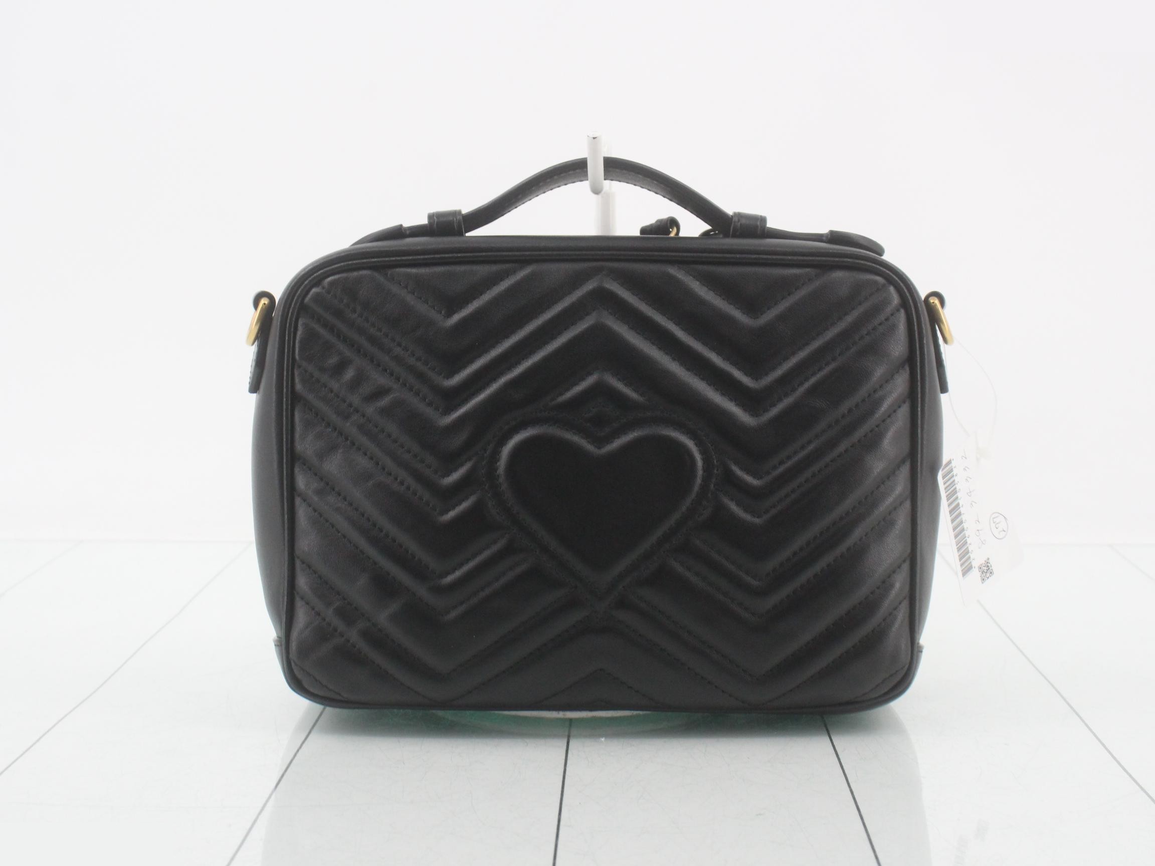 GG Marmont Leather 2-Way Handbag, Black — view 2