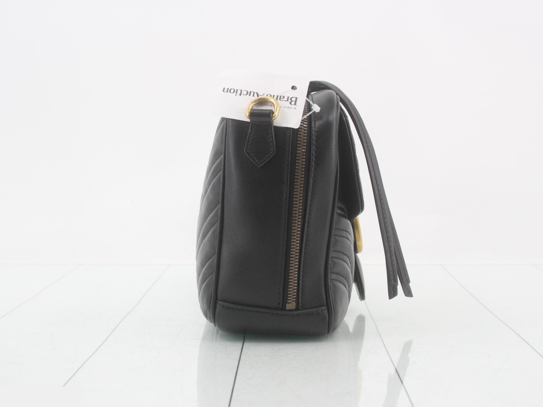 GG Marmont Leather 2-Way Handbag, Black — view 4