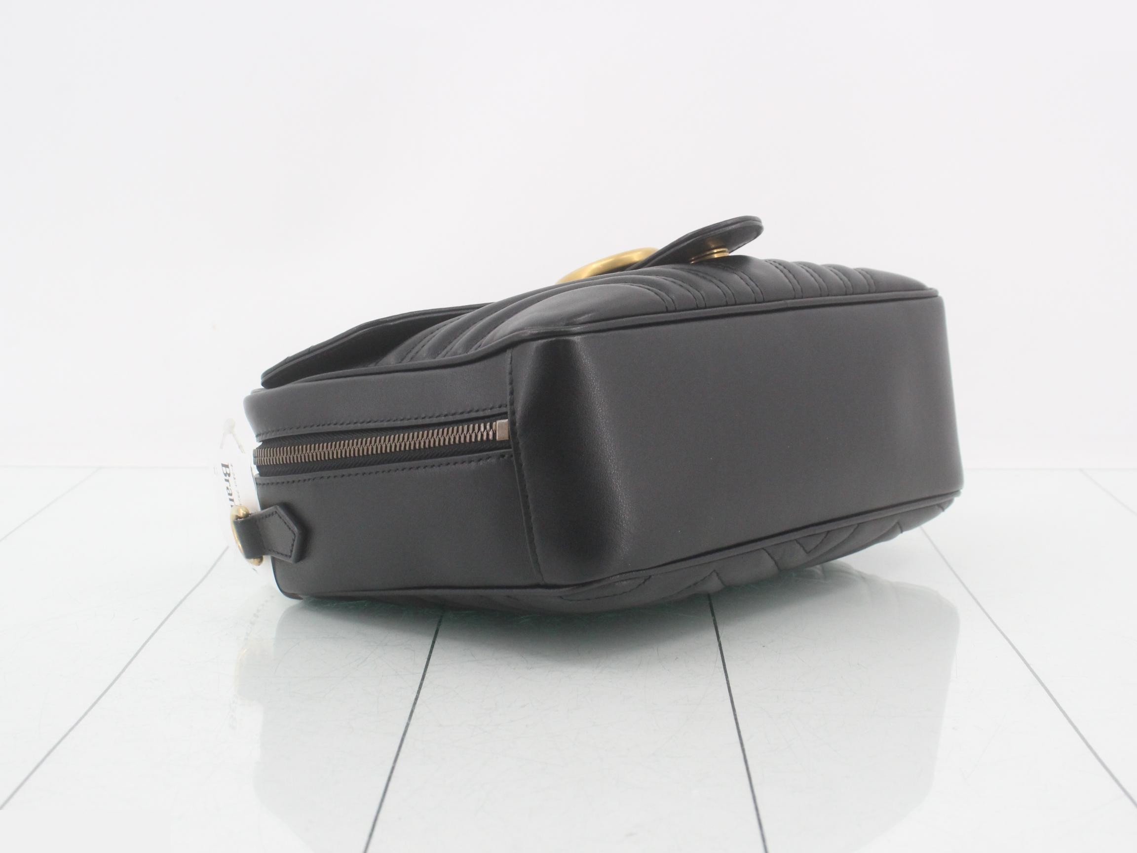 GG Marmont Leather 2-Way Handbag, Black — view 5