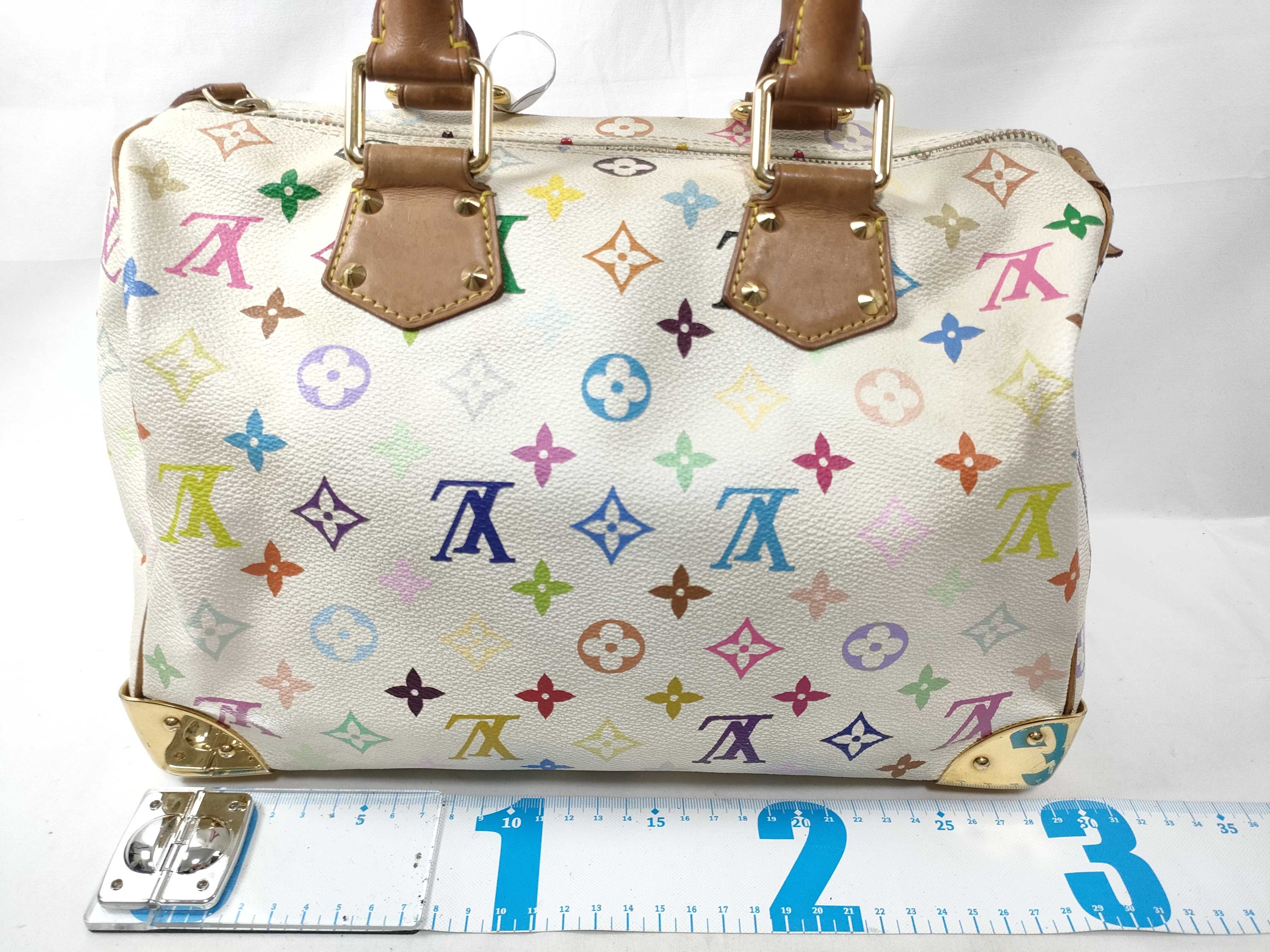 Monogram Multicolor ID- Canvas Multicolor Speedy 30 M92643 White Crochet SP0091 Handbag — view 2