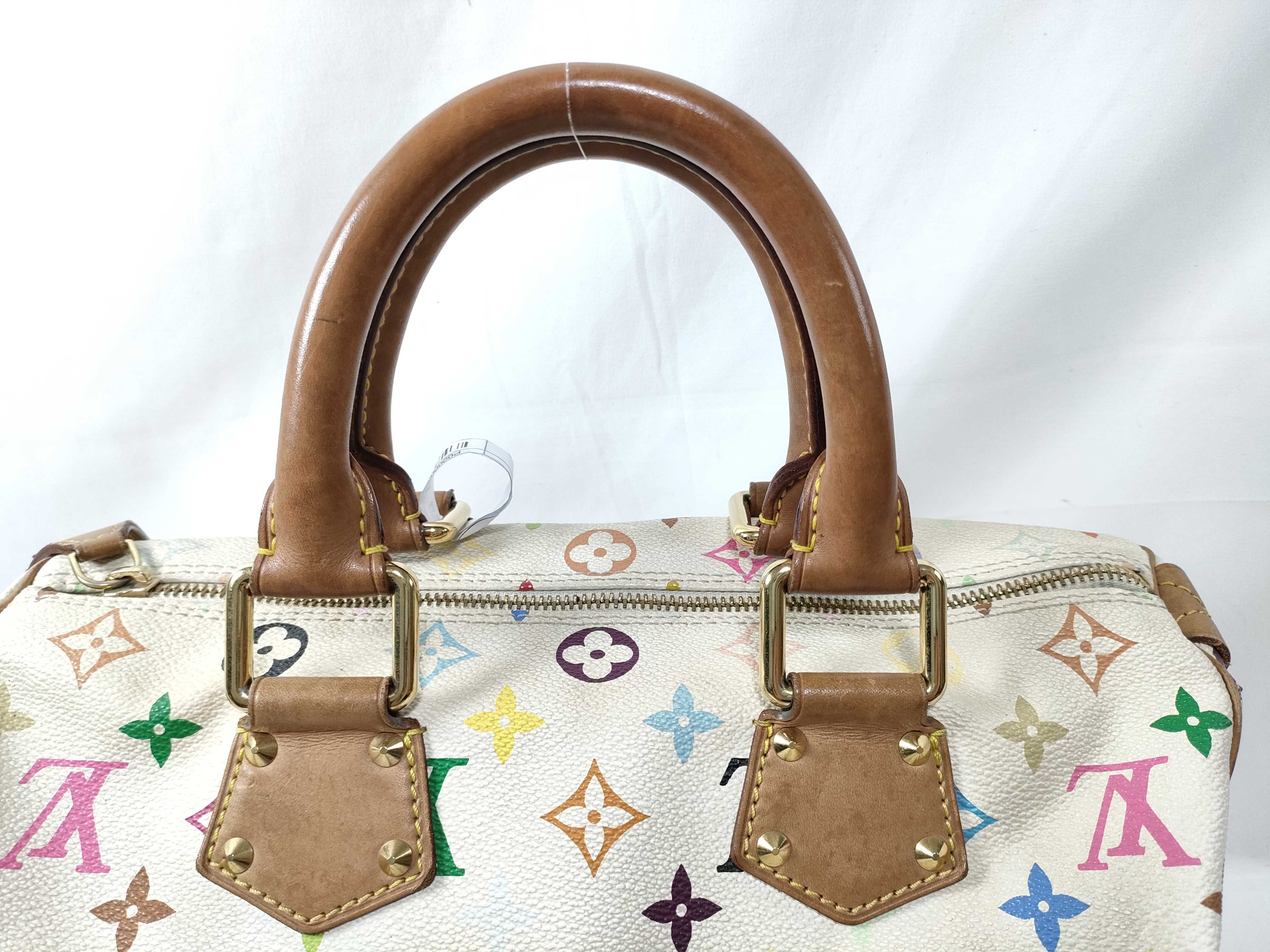 Monogram Multicolor ID- Canvas Multicolor Speedy 30 M92643 White Crochet SP0091 Handbag — view 3