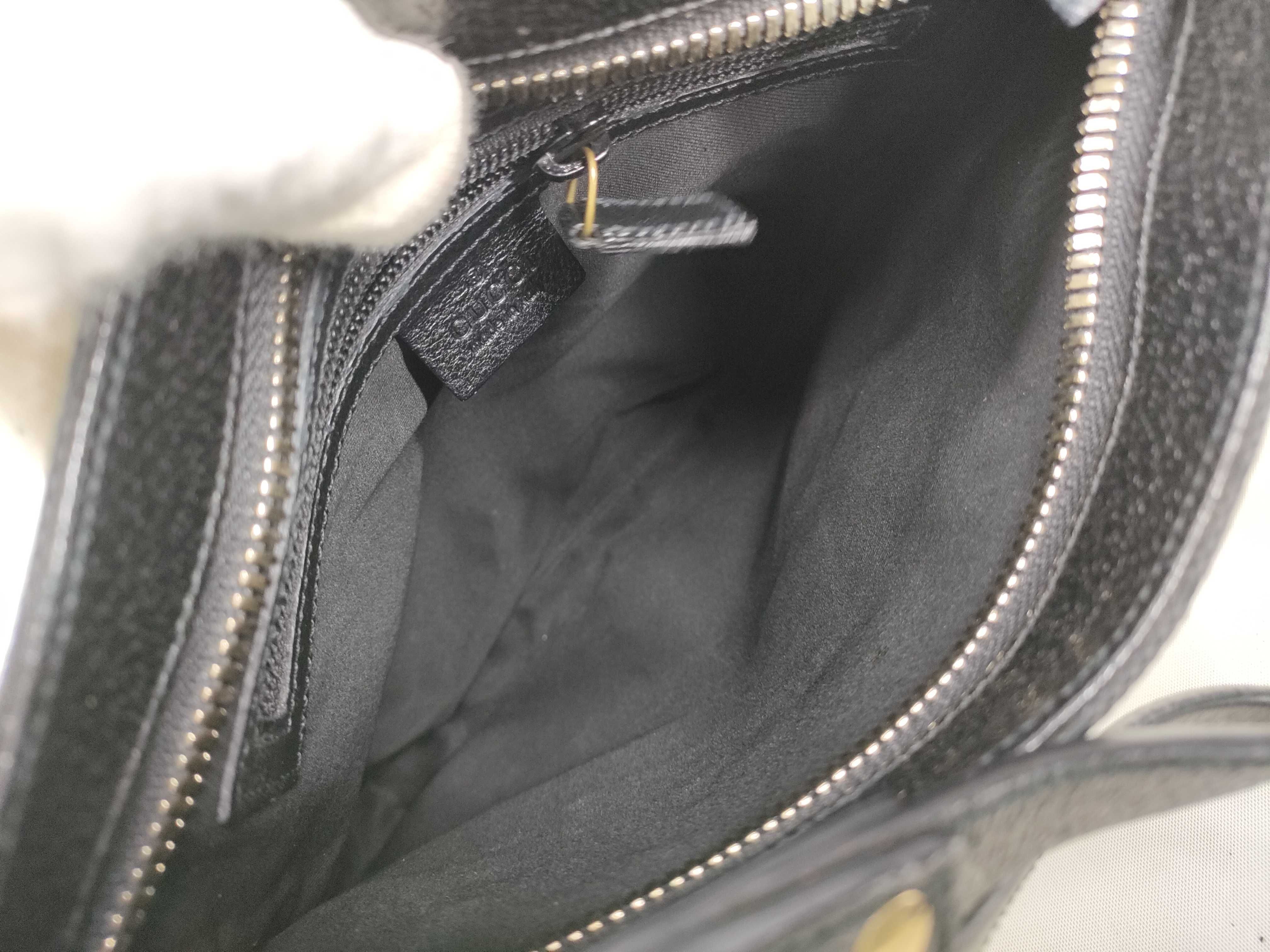 GG Canvas Shoulder Bag (Black & Gold) — view 8